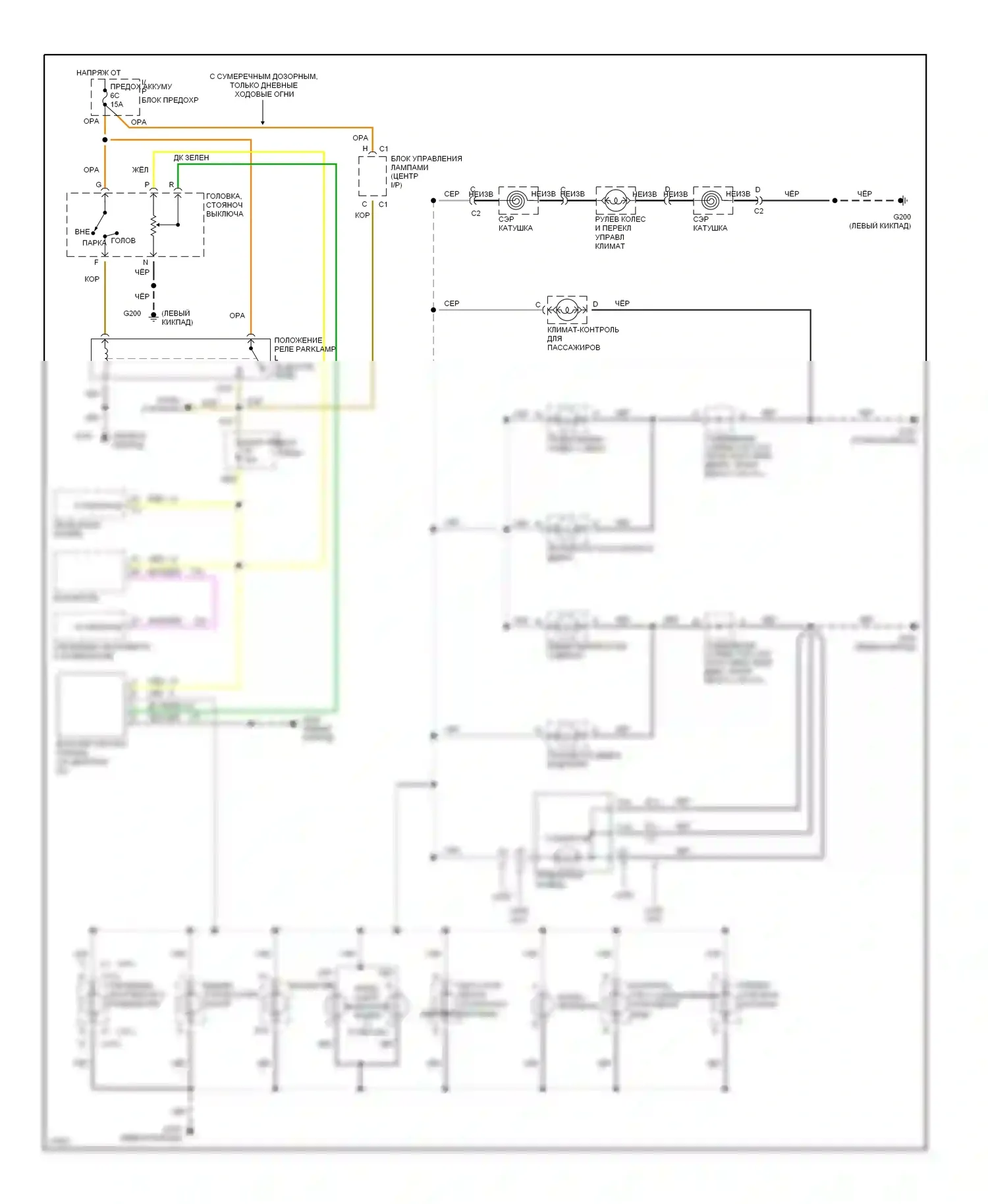 Ninety-Eight Oldsmobile XI (1991-1996): Электросхема подсветки приборной панели 