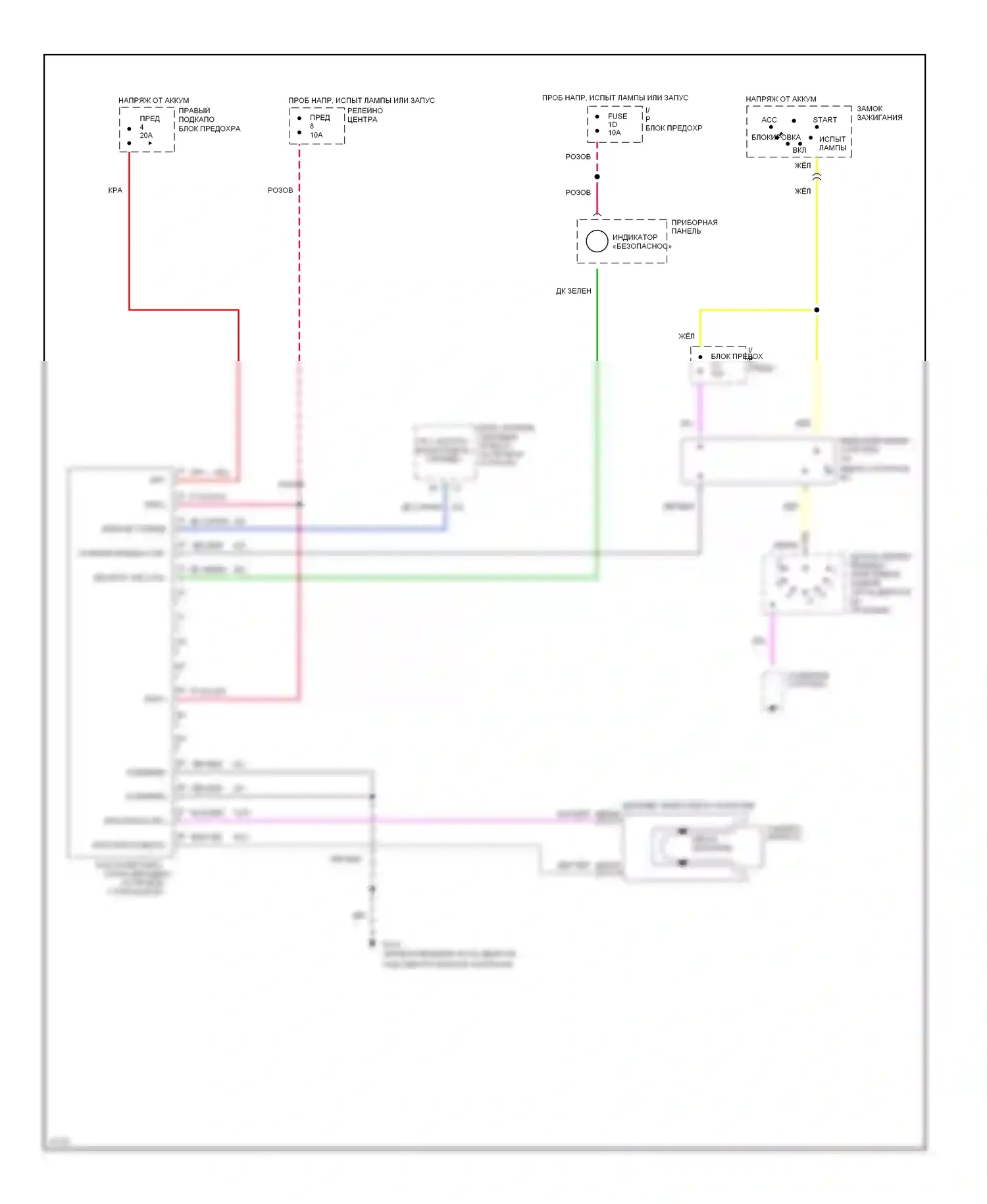 Ninety-Eight Oldsmobile XI (1991-1996): Электросхема пассажирского ключа 