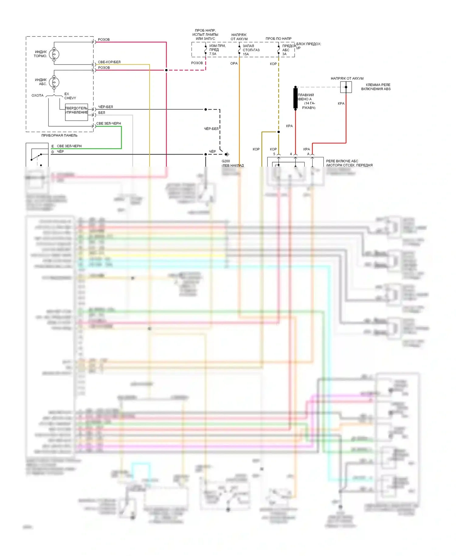 Silhouette Oldsmobile I (1989-1996): Электросхема абс на все колеса 