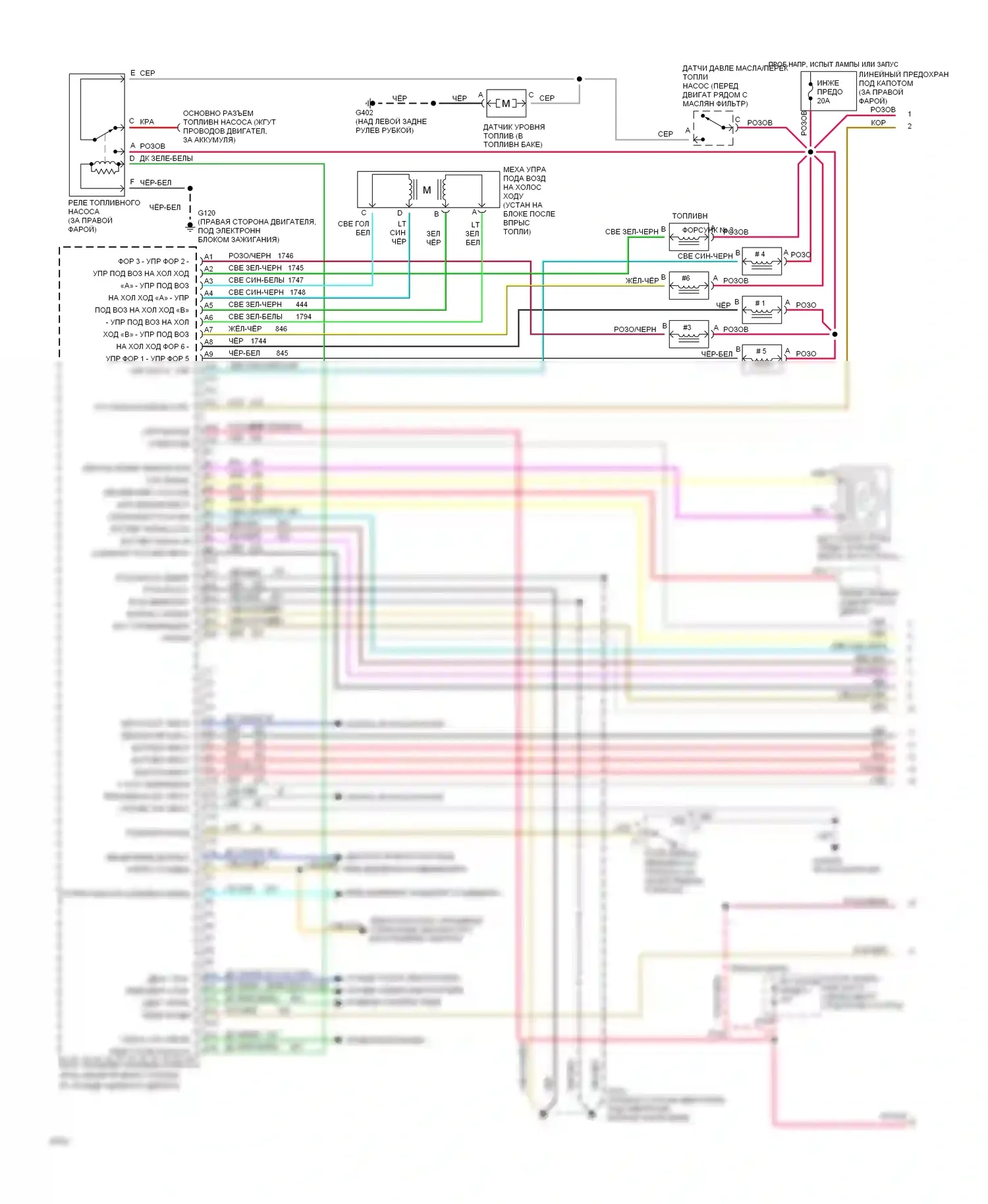 Silhouette Oldsmobile I (1989-1996): Электросхема двигателя 3.8l (vin l) s (1 из 3) 