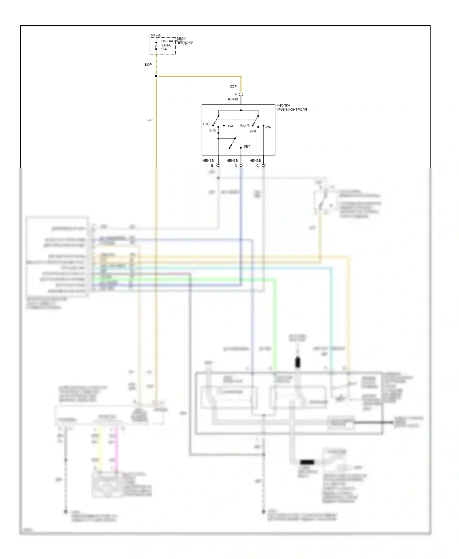 Silhouette Oldsmobile I (1989-1996): 3.1l (vin d), электросхема круиз-контроля 