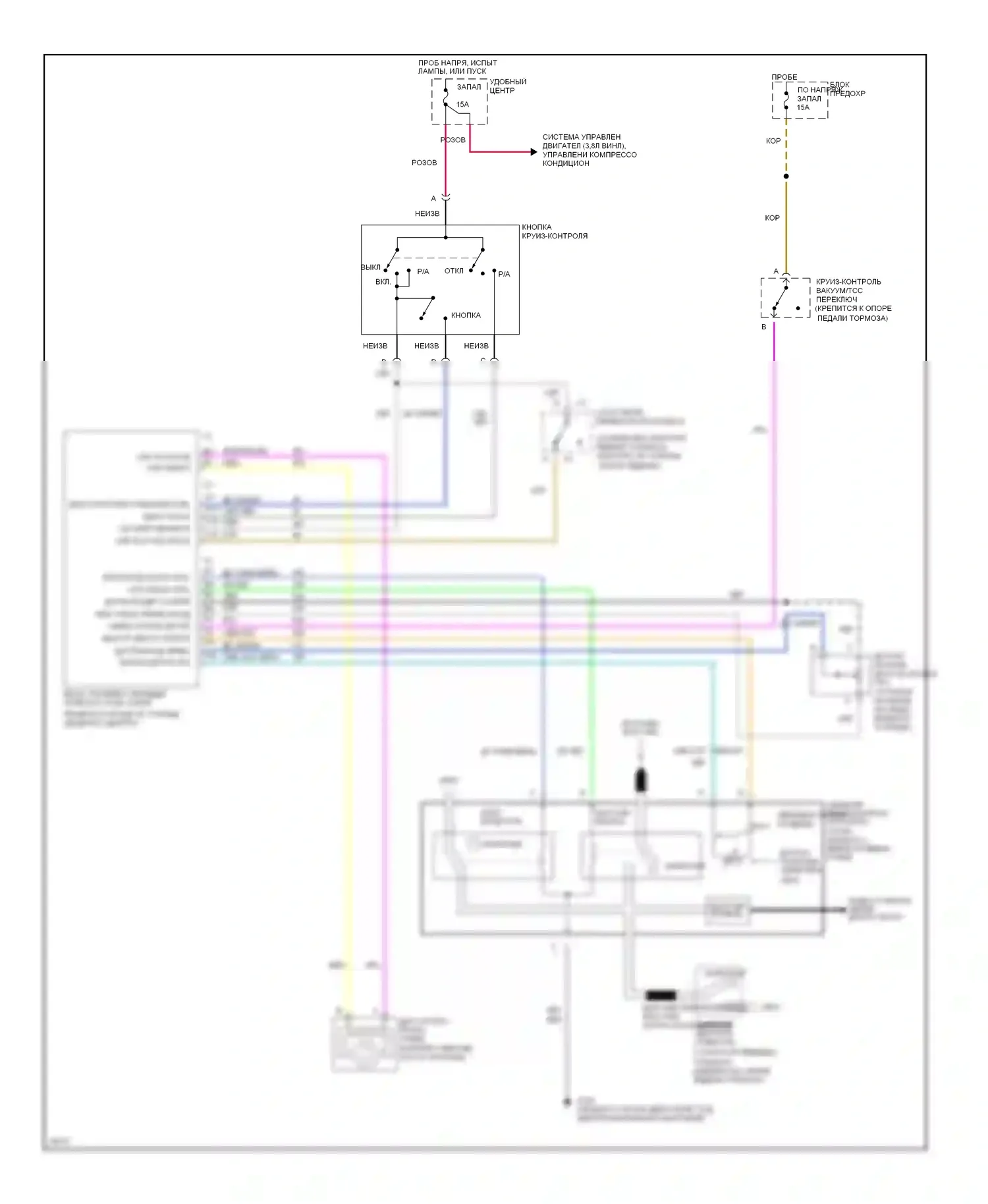 Silhouette Oldsmobile I (1989-1996): 3.8l (vin l), электросхема круиз-контроля 