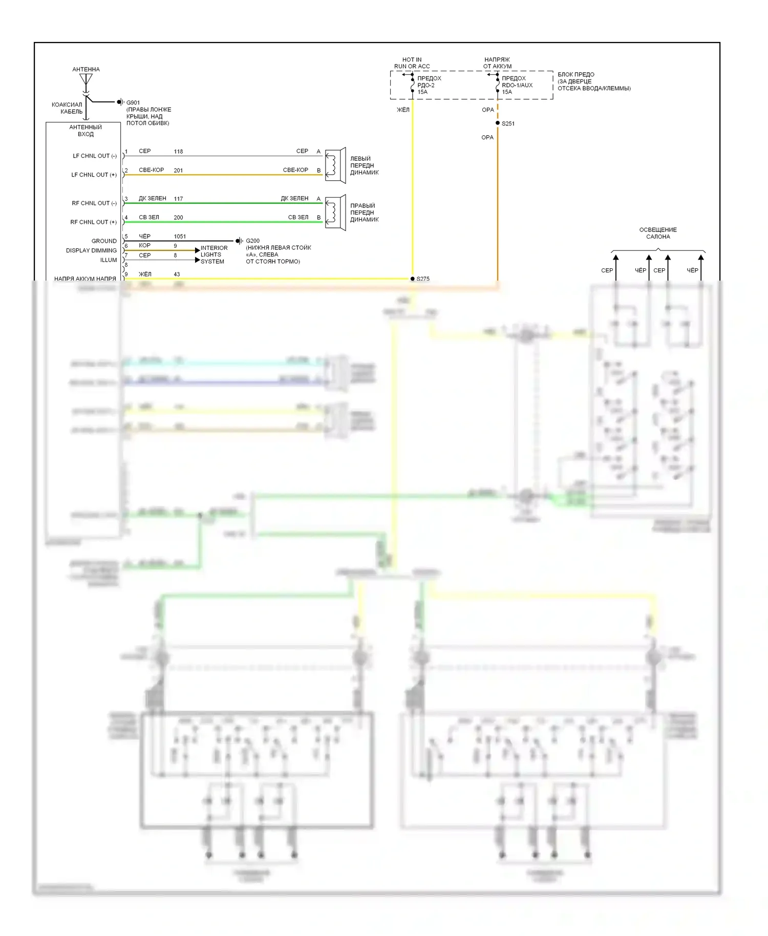 Silhouette Oldsmobile I (1989-1996): Магнитола электросхем 