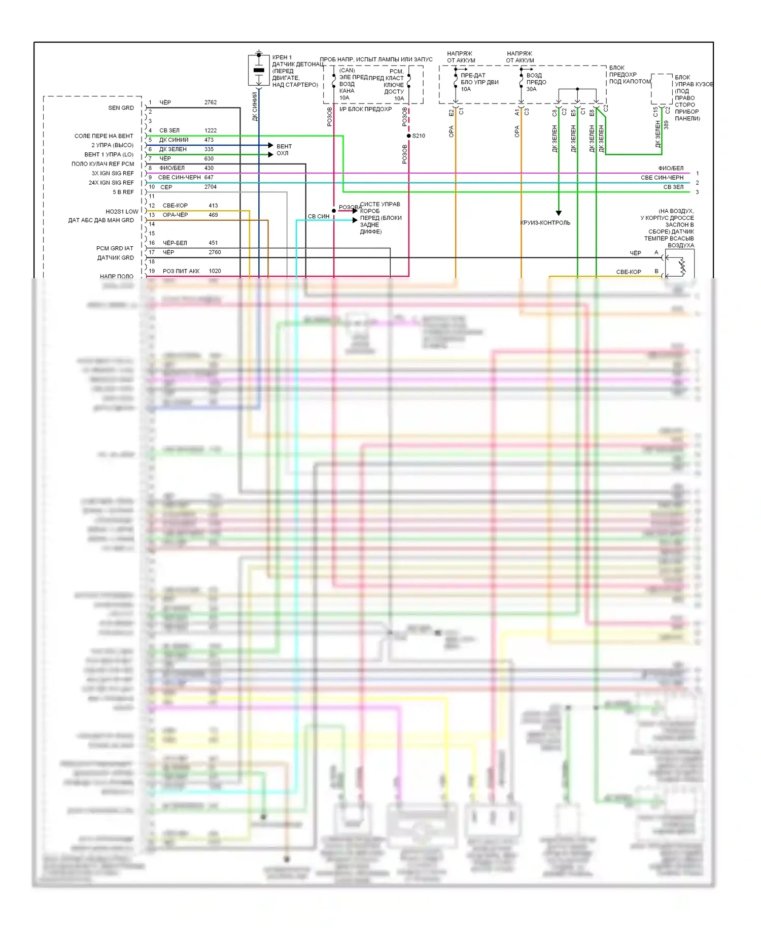 Silhouette Oldsmobile II (1996-2004): Электросхема двигателя 3.4l vin es (1 из 4) 