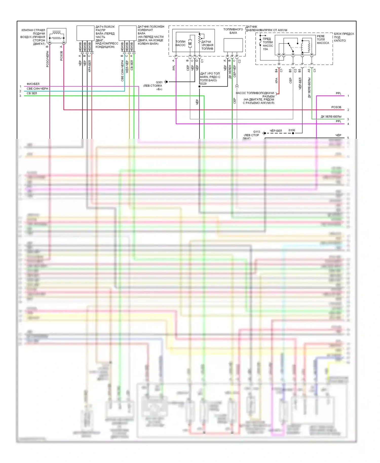 Silhouette Oldsmobile II (1996-2004): Электросхема двигателя 3.4l vin es (2 из 4) 