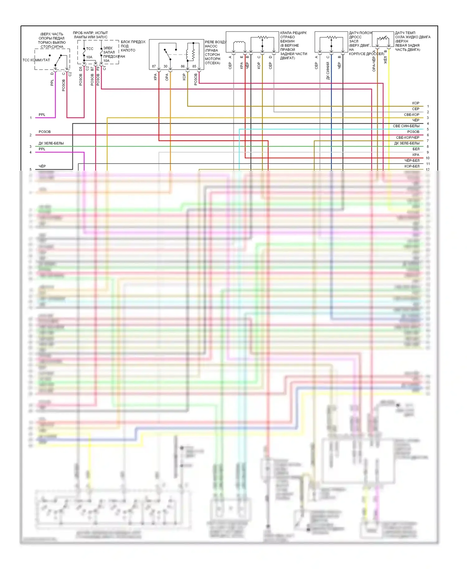 Silhouette Oldsmobile II (1996-2004): Электросхема двигателя 3.4l vin es (3 из 4) 