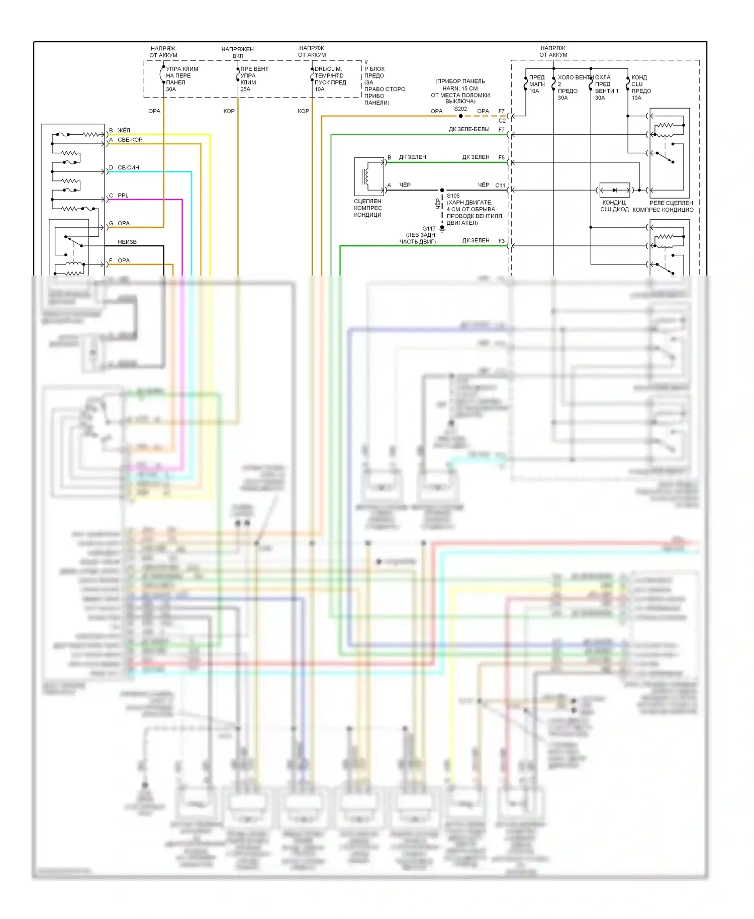 Silhouette Oldsmobile II (1996-2004): Электросхема ручного кондиционера, с мультимедией видео (1 из 2) 
