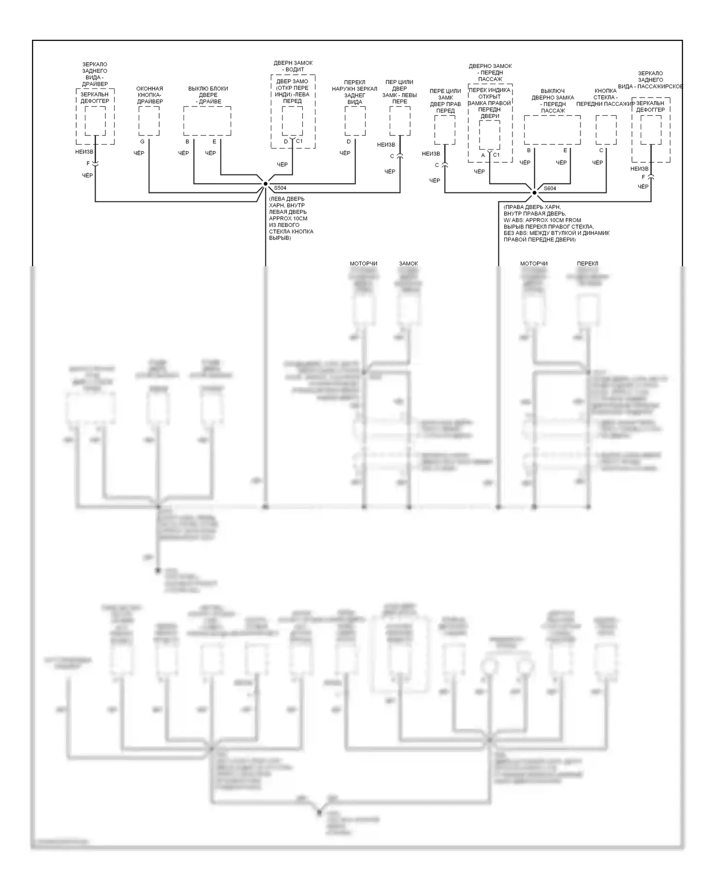 Silhouette Oldsmobile II (1996-2004): Электросхема точек подключения масс (3 из 3) 