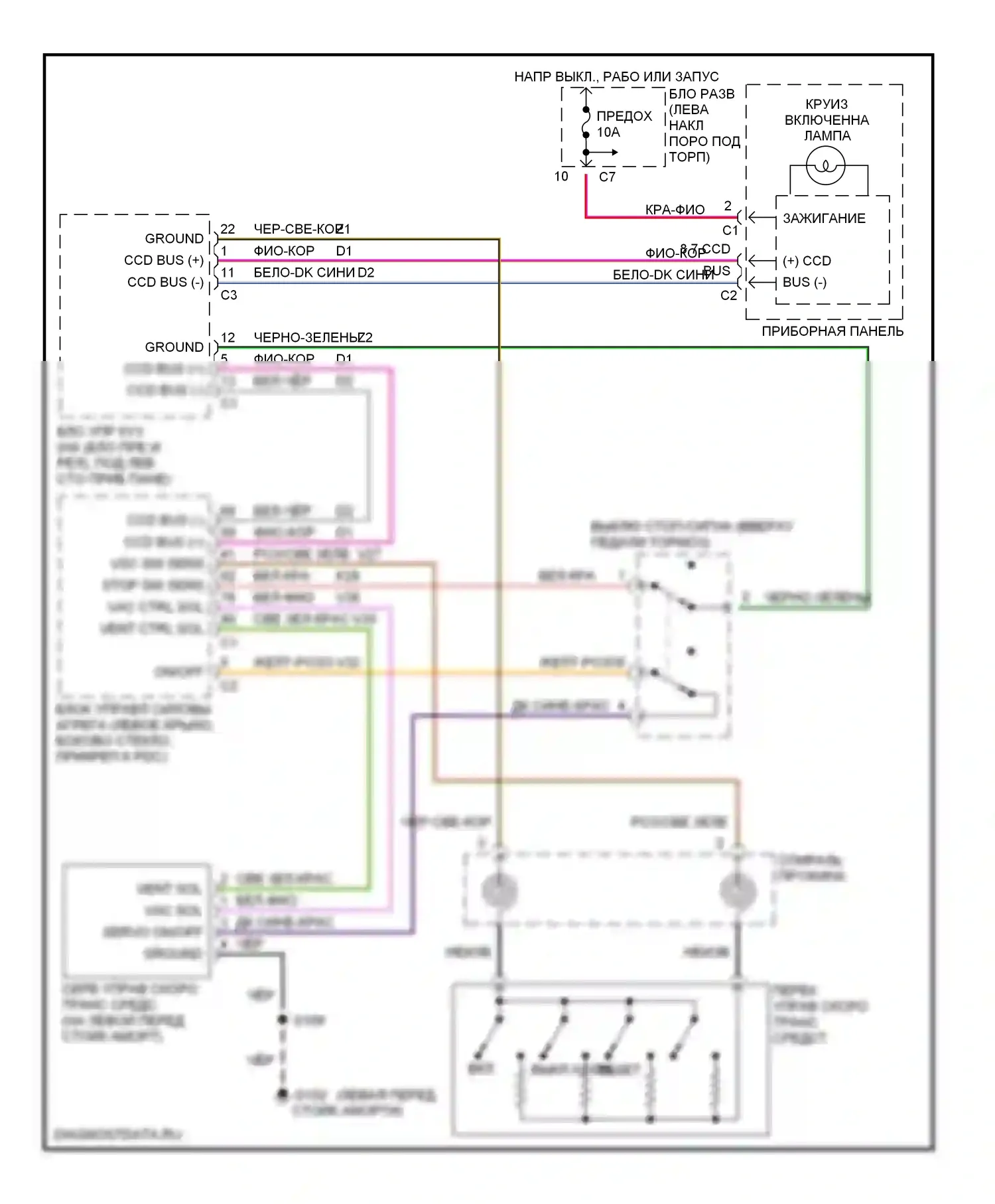 Breeze Plymouth I (1995-2000): Электросхема круиз-контроля 