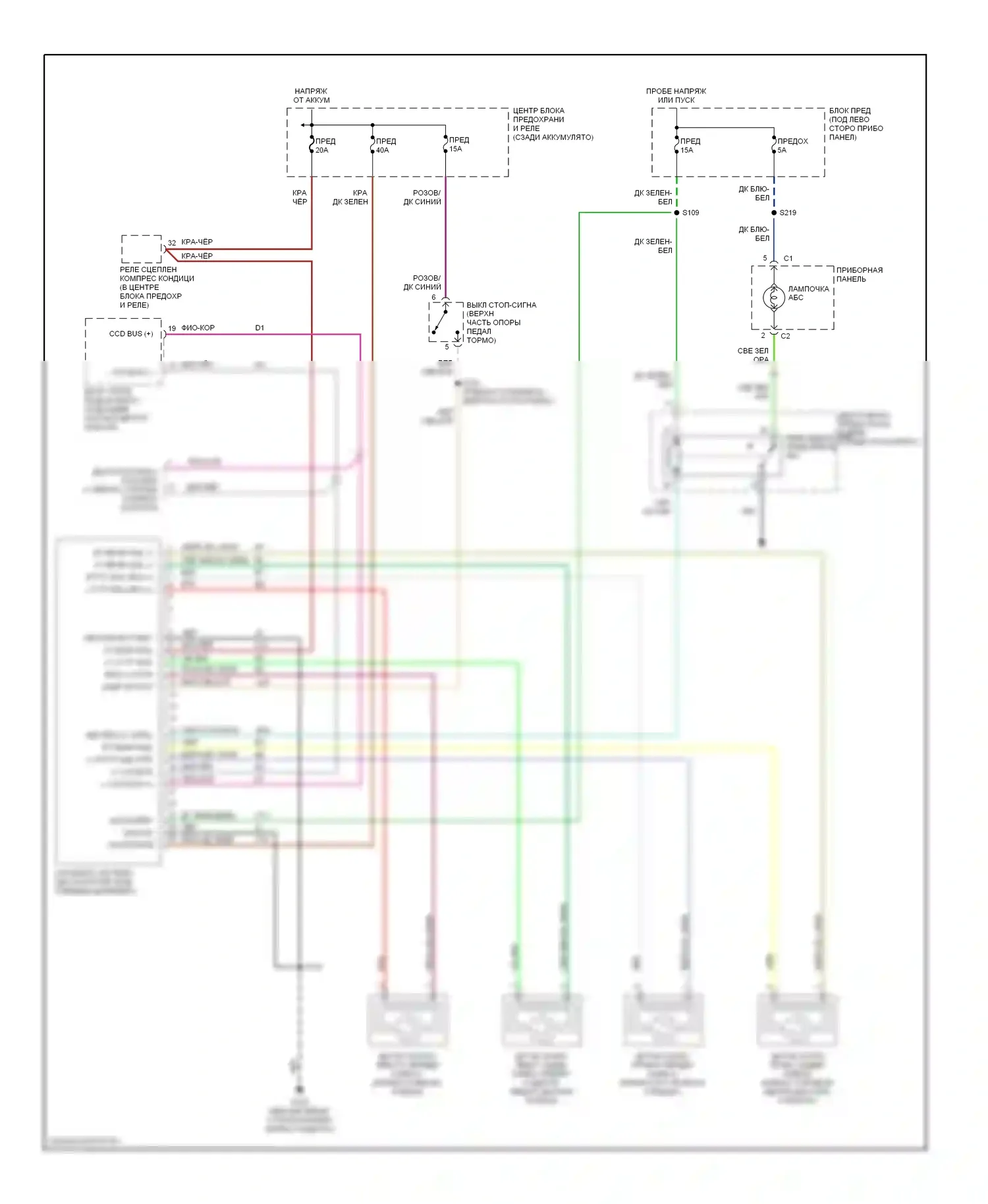 Neon Plymouth I (1993-2001): Электросхемы антиблокировочной системы abs 