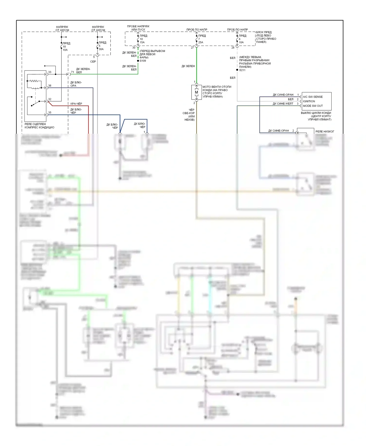 Neon Plymouth I (1993-2001): Электросхема ручного кондиционера 