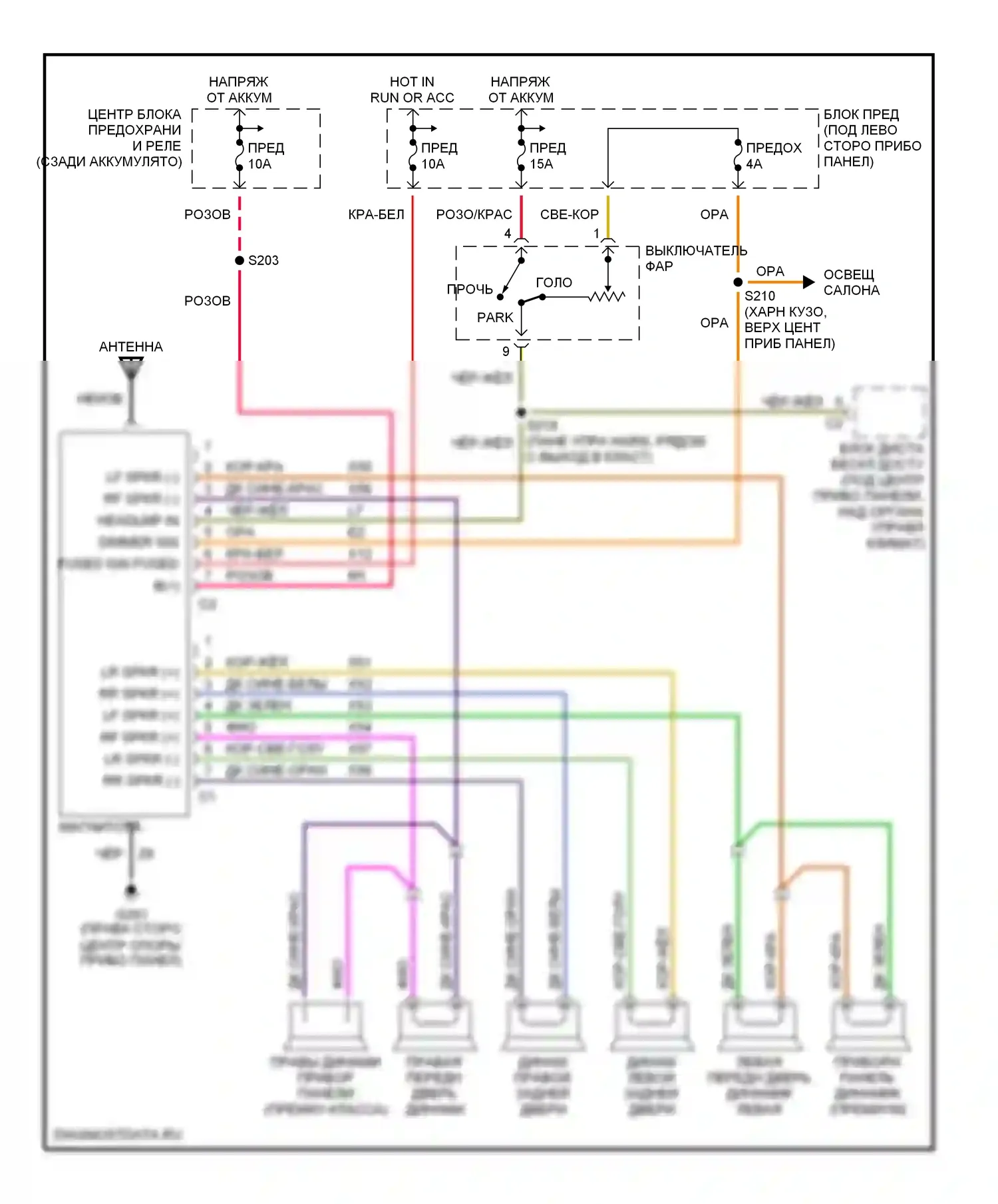 Neon Plymouth I (1993-2001): Магнитола электросхем 