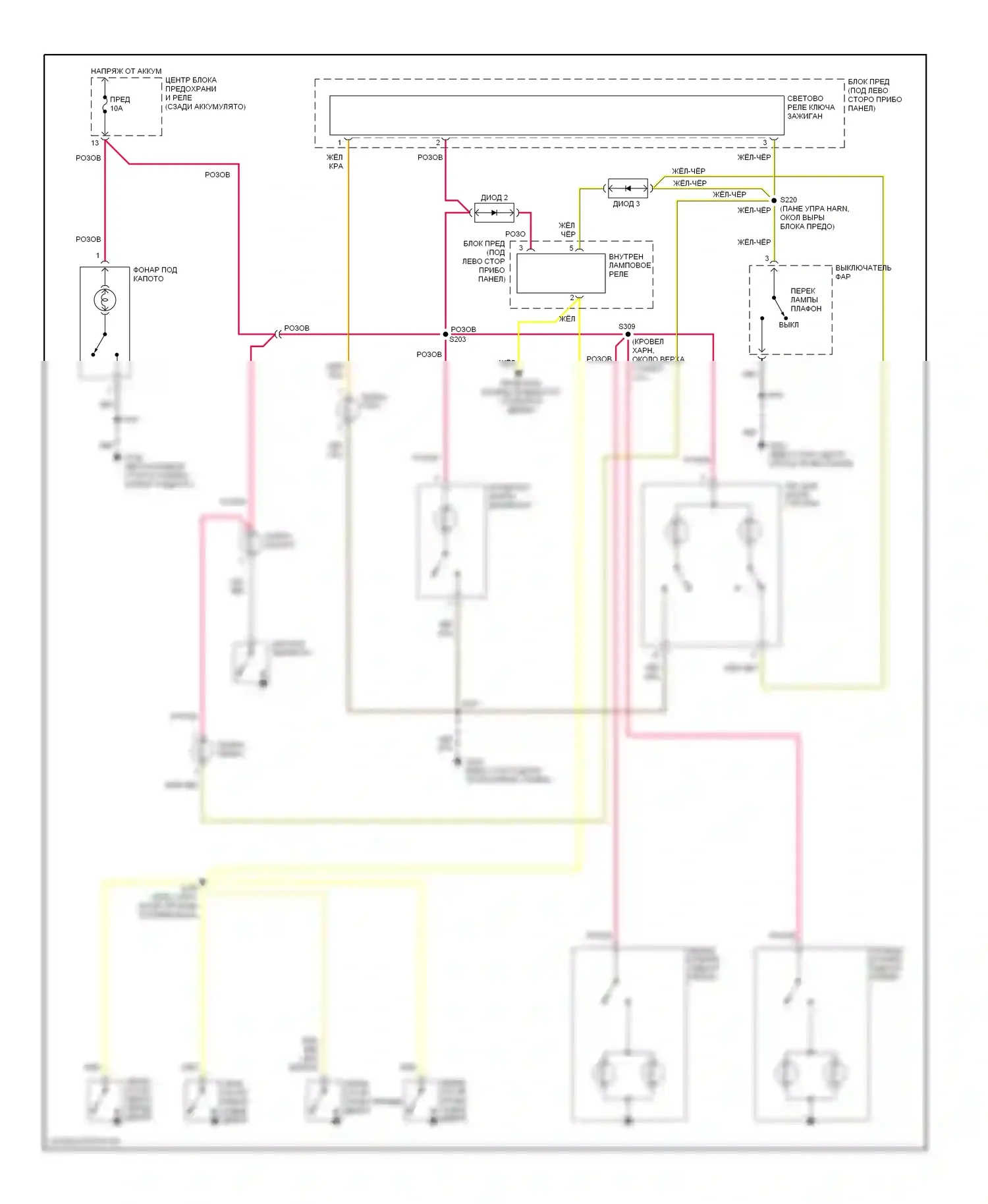 Neon Plymouth I (1993-2001): Электросхема освещения салона 