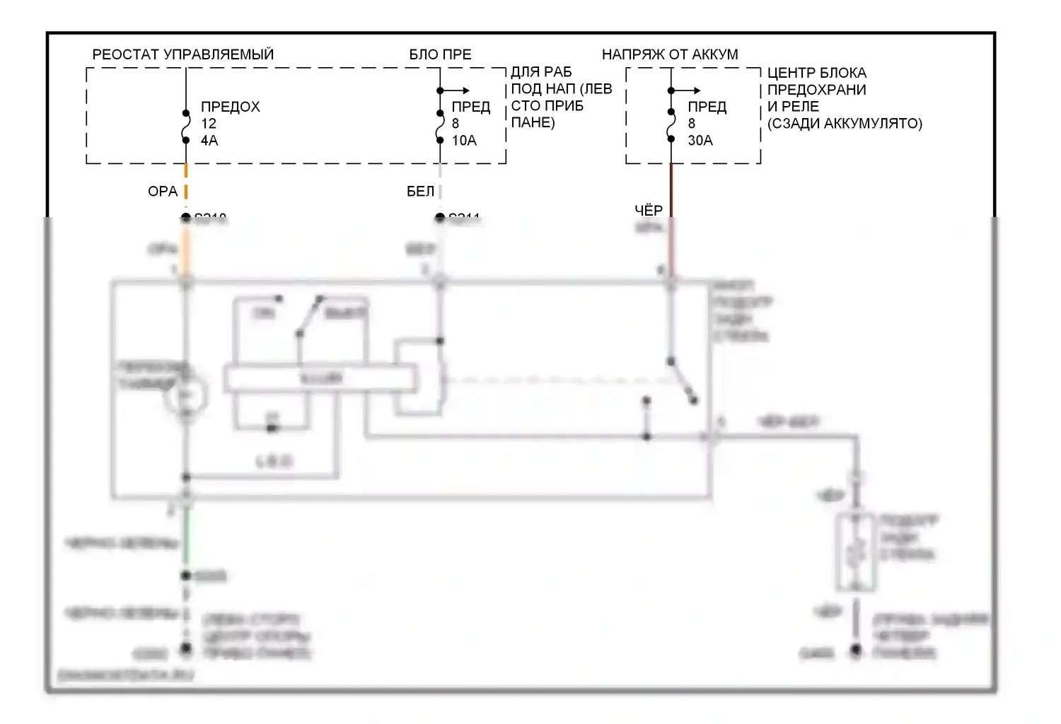 Neon Plymouth I (1993-2001): Электросхема подогрева 