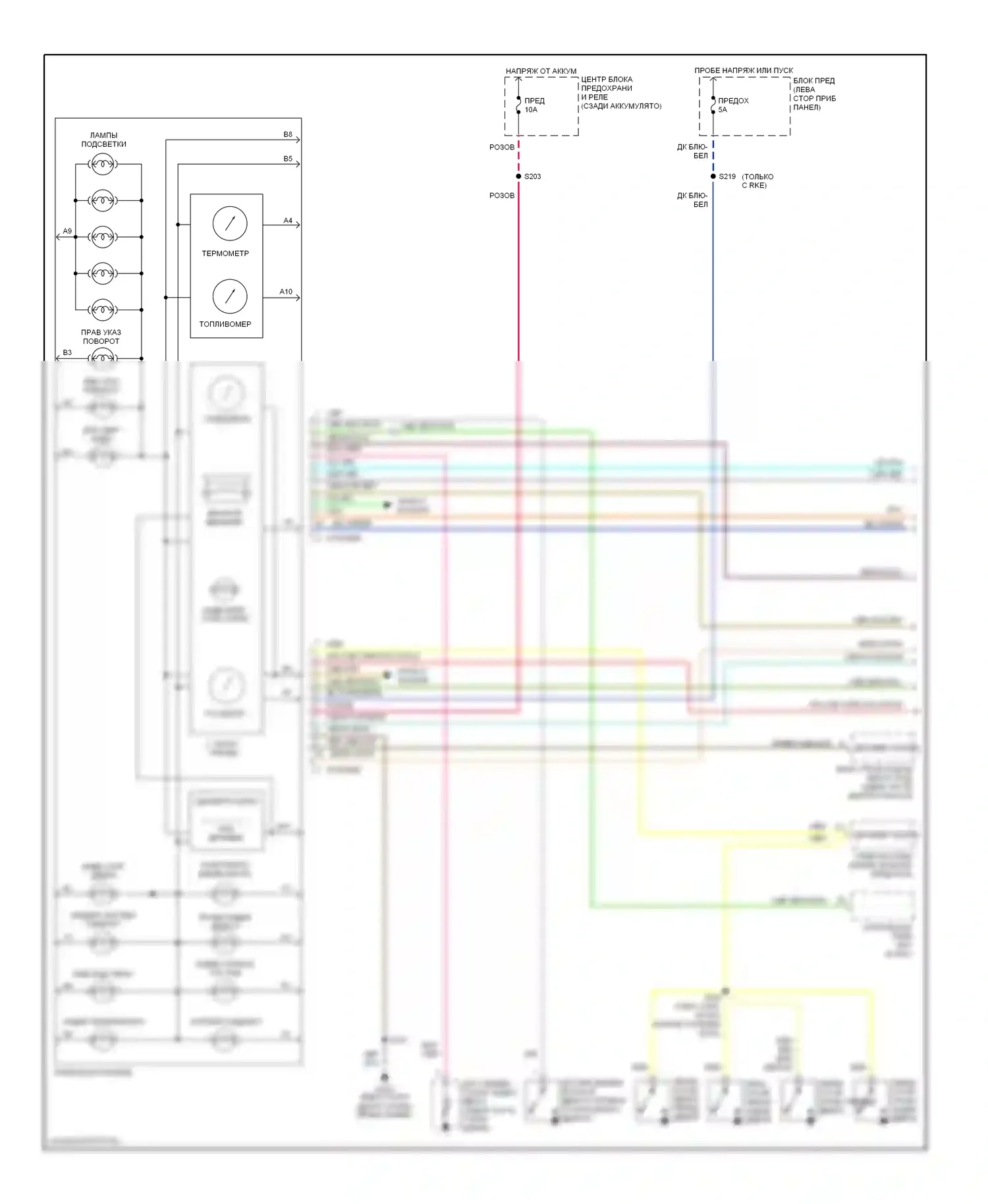 Neon Plymouth I (1993-2001): Электросхема приборной панели (1 из 2) 