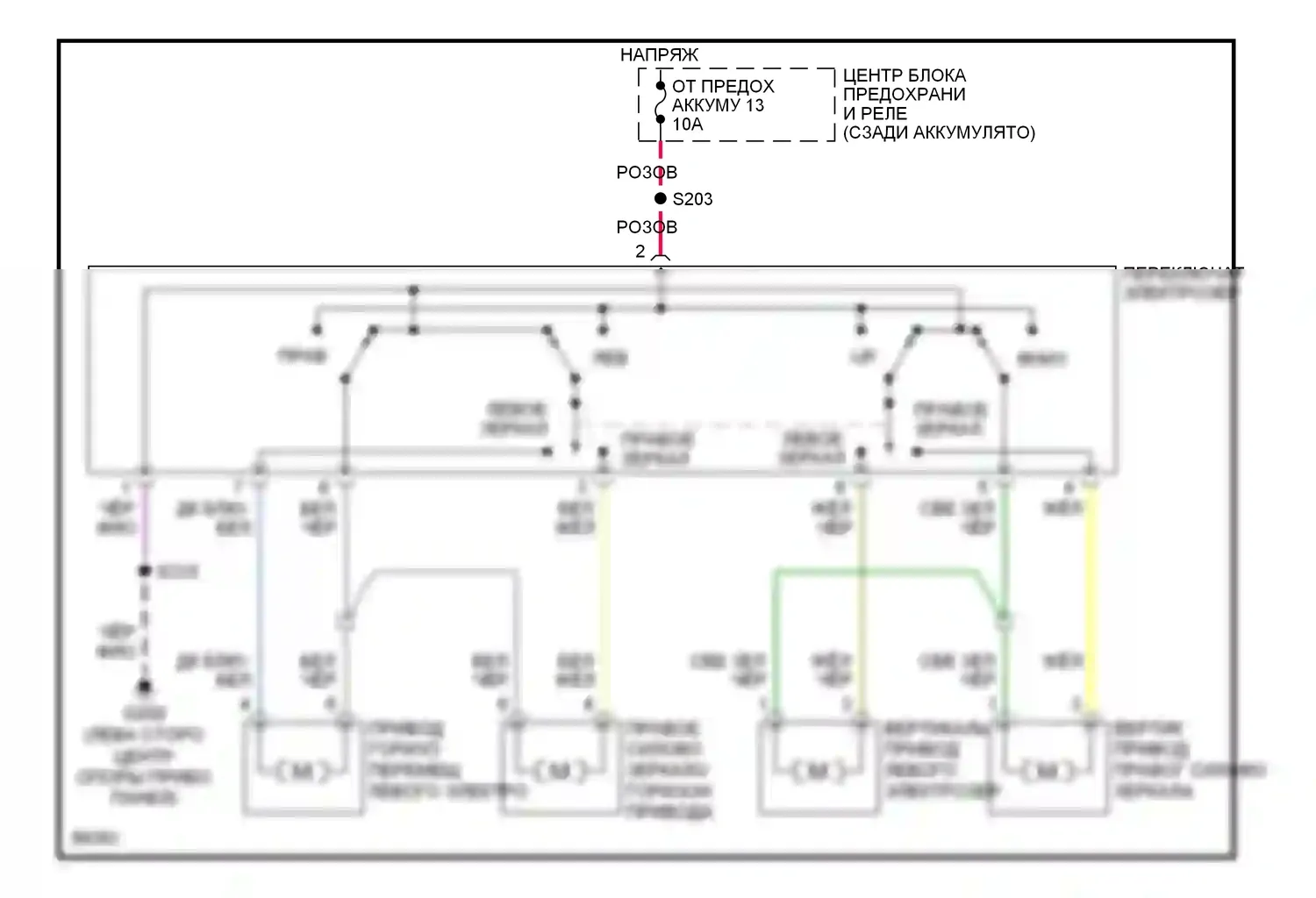 Neon Plymouth I (1993-2001): Электросхема силового зеркала 