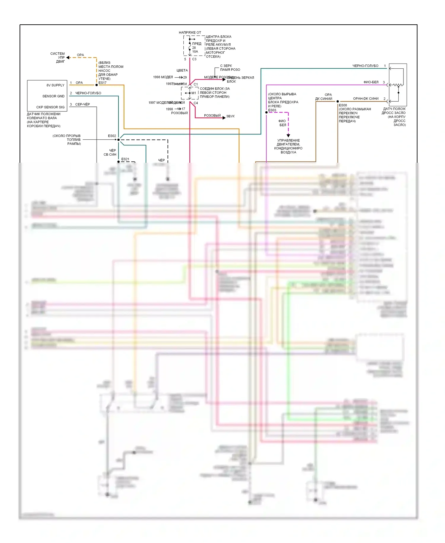 Voyager Plymouth III (1995-2000): 2.4l, электросхема соединений коробки передач (3 из 3) 