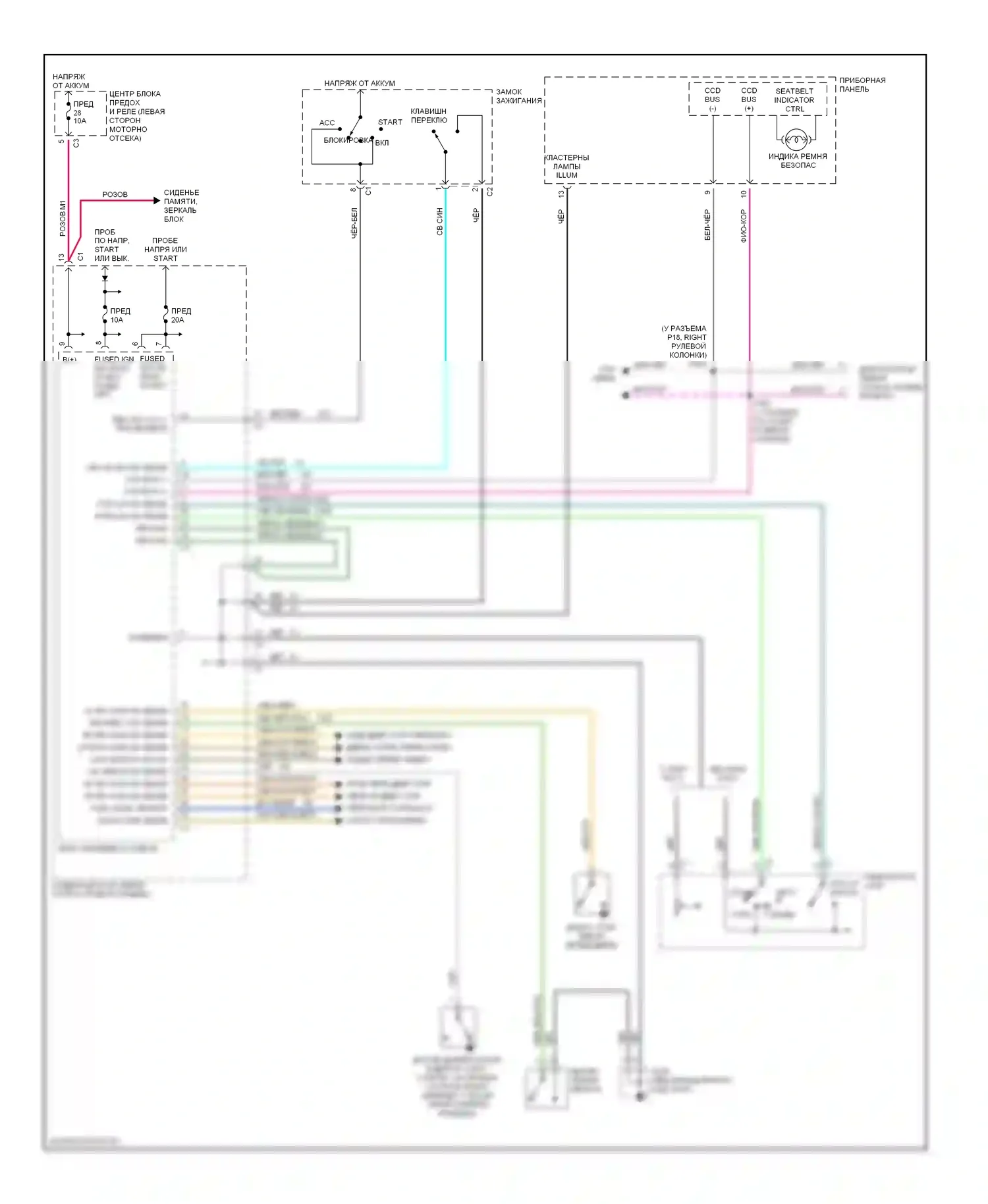 Voyager Plymouth III (1995-2000): Электросхемы системы оповещения 