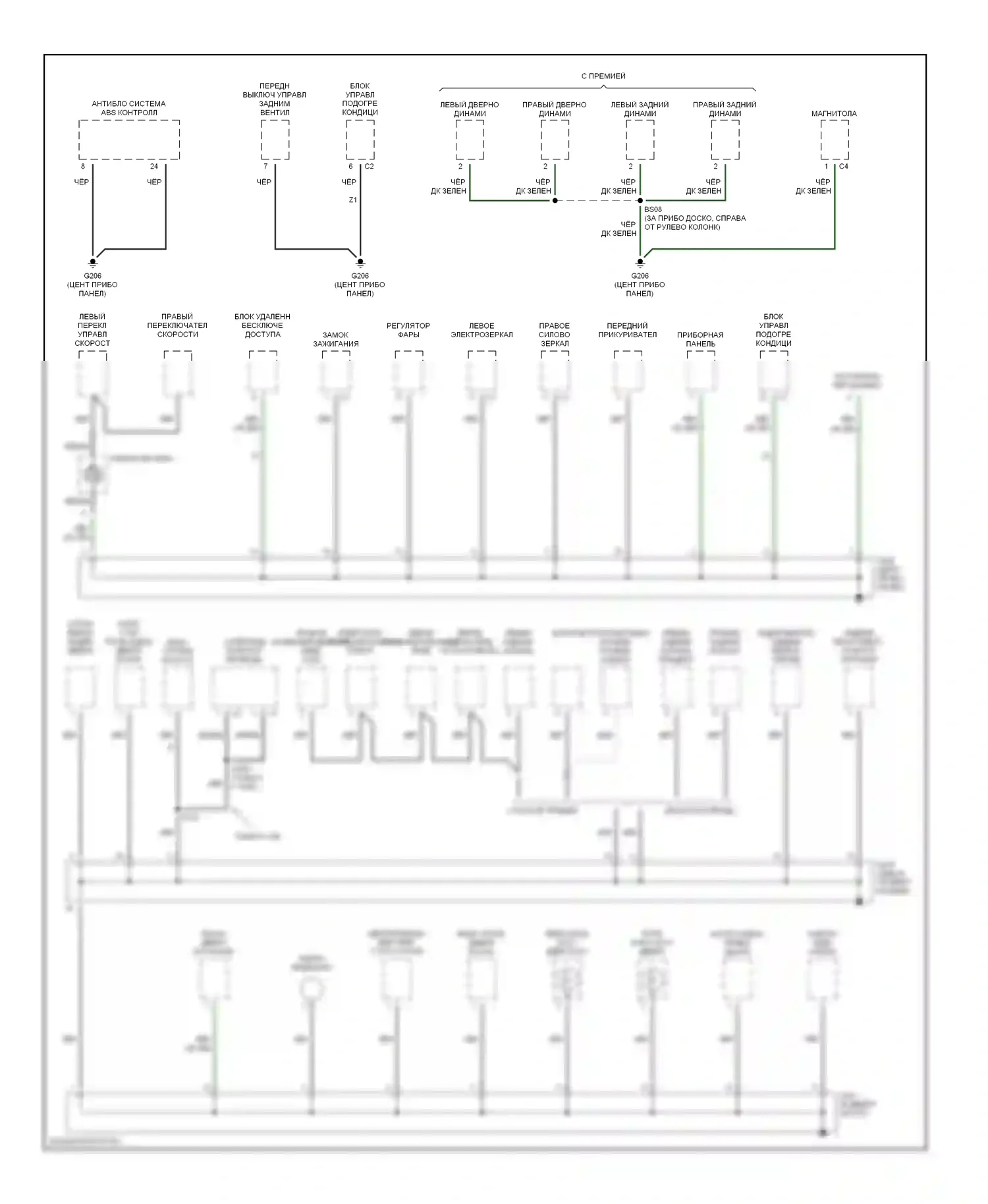 Voyager Plymouth III (1995-2000): Электросхема разводки массы (2 из 2) 