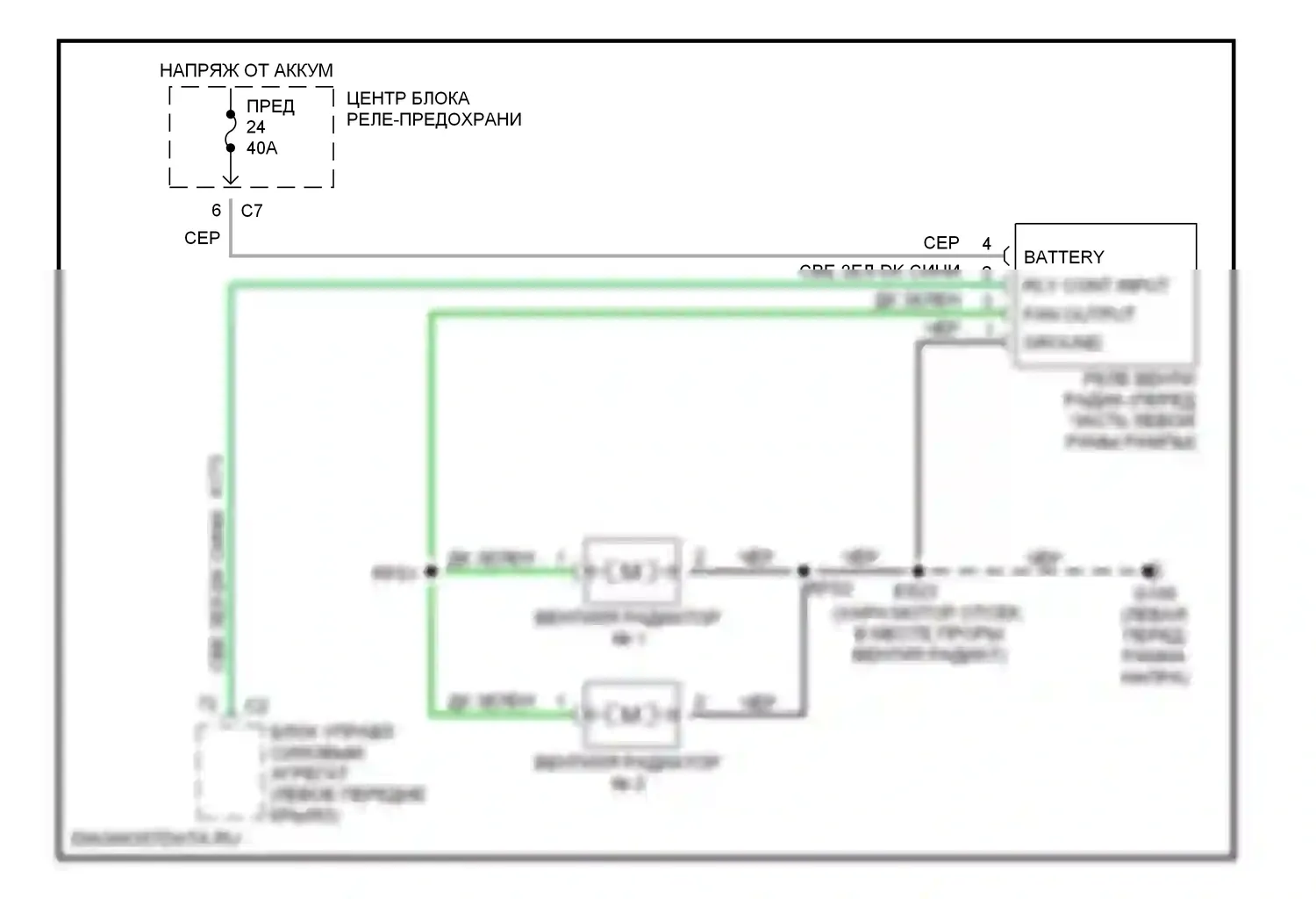 Voyager Plymouth III (1995-2000): Электросхема вентилятора охлаждения 