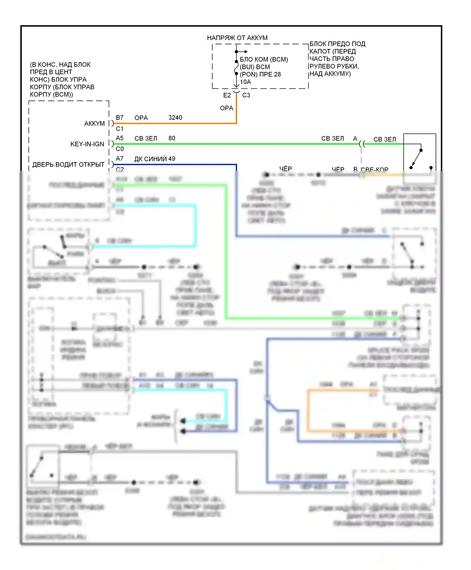 Aztek Pontiac I (2001-2005): Электросхема помощников водителя 