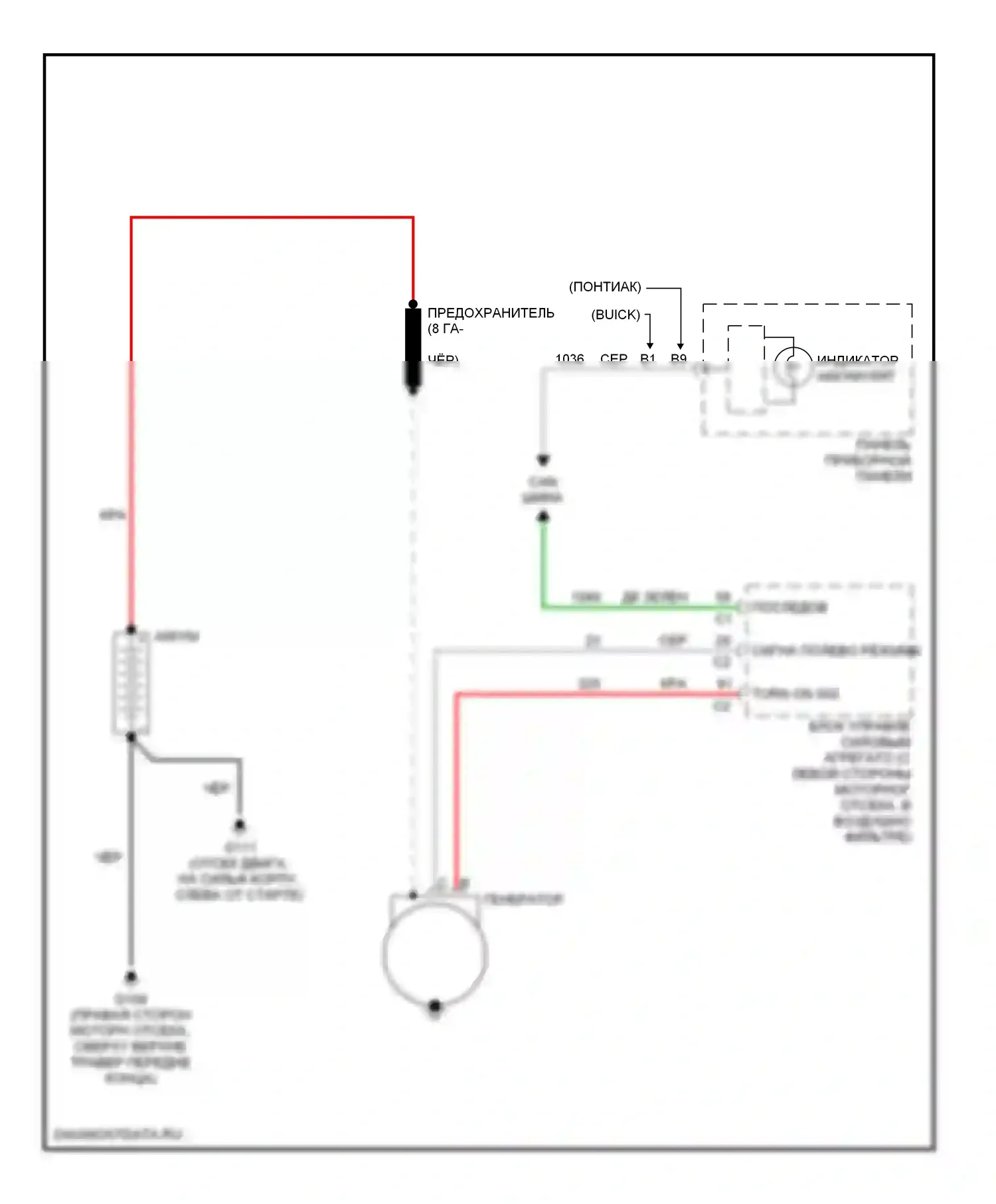Aztek Pontiac I (2001-2005): Электросхема генератора 