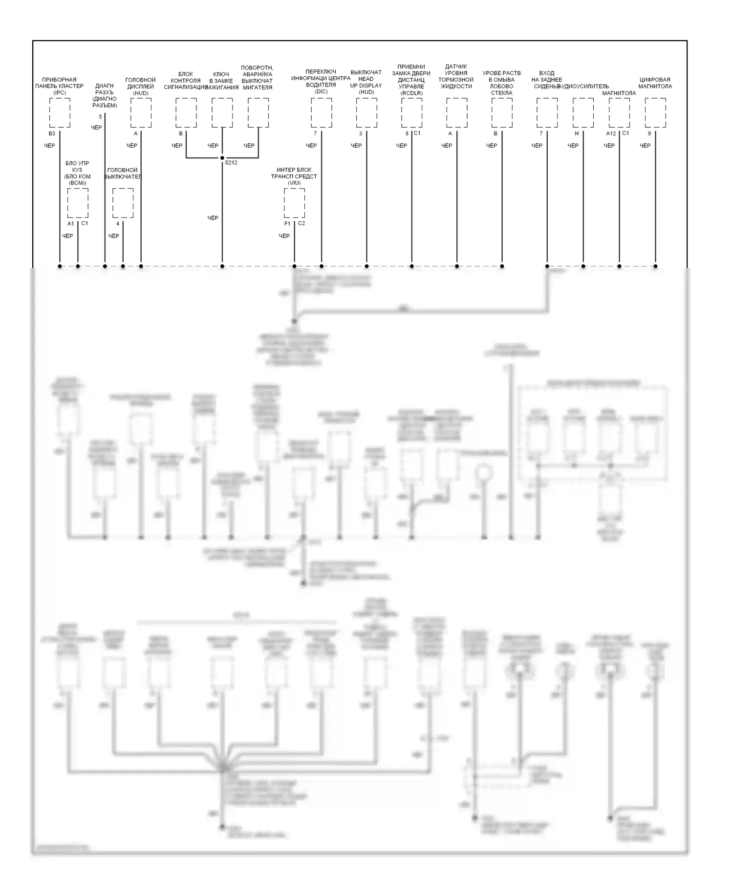 Aztek Pontiac I (2001-2005): Электросхема точек подключения масс (2 из 3) 