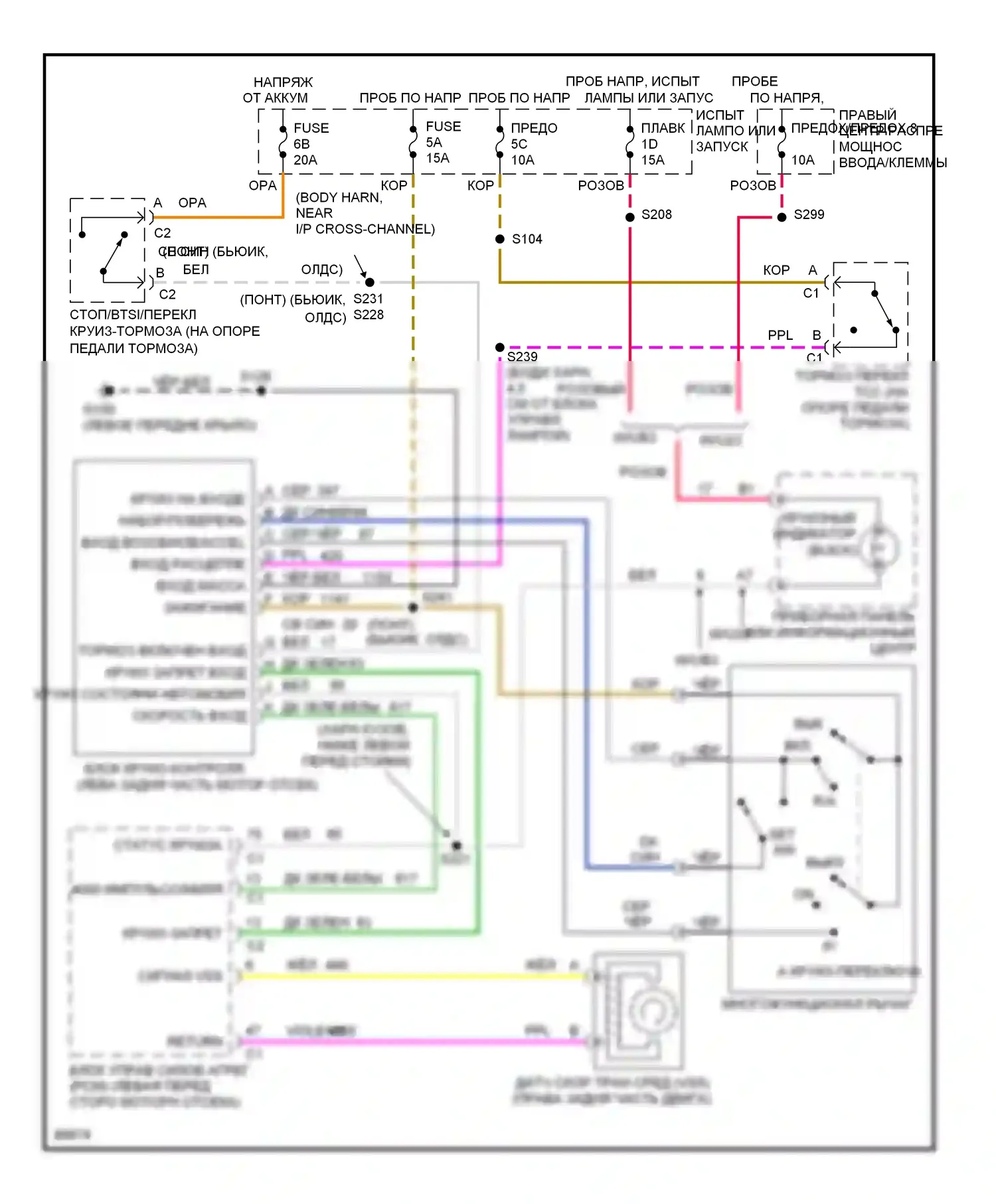 Bonneville Pontiac IX (1991-1999): Электросхема круиз-контроля 