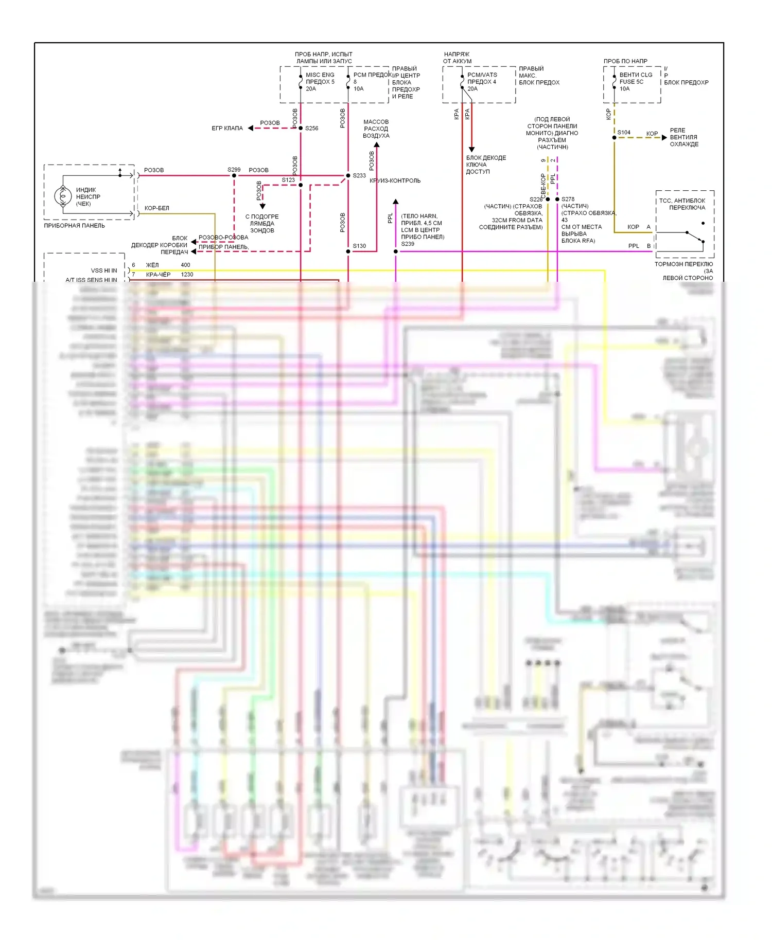 Bonneville Pontiac IX (1991-1999): 3,8л (vin 1), электросхема коробки передач, 4t65-e 