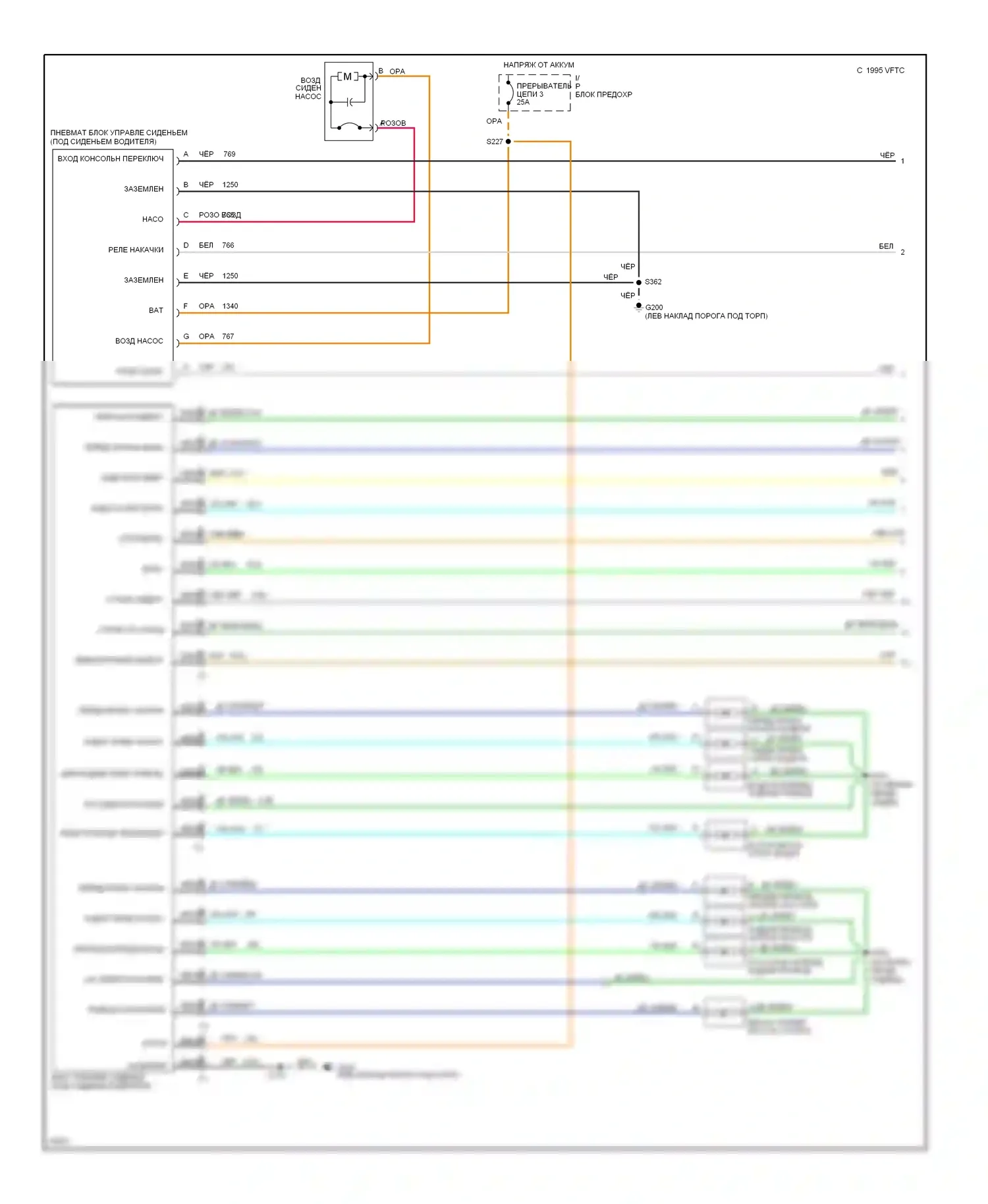 Bonneville Pontiac IX (1991-1999): Электросхема спортивных сидений (1 из 2) 