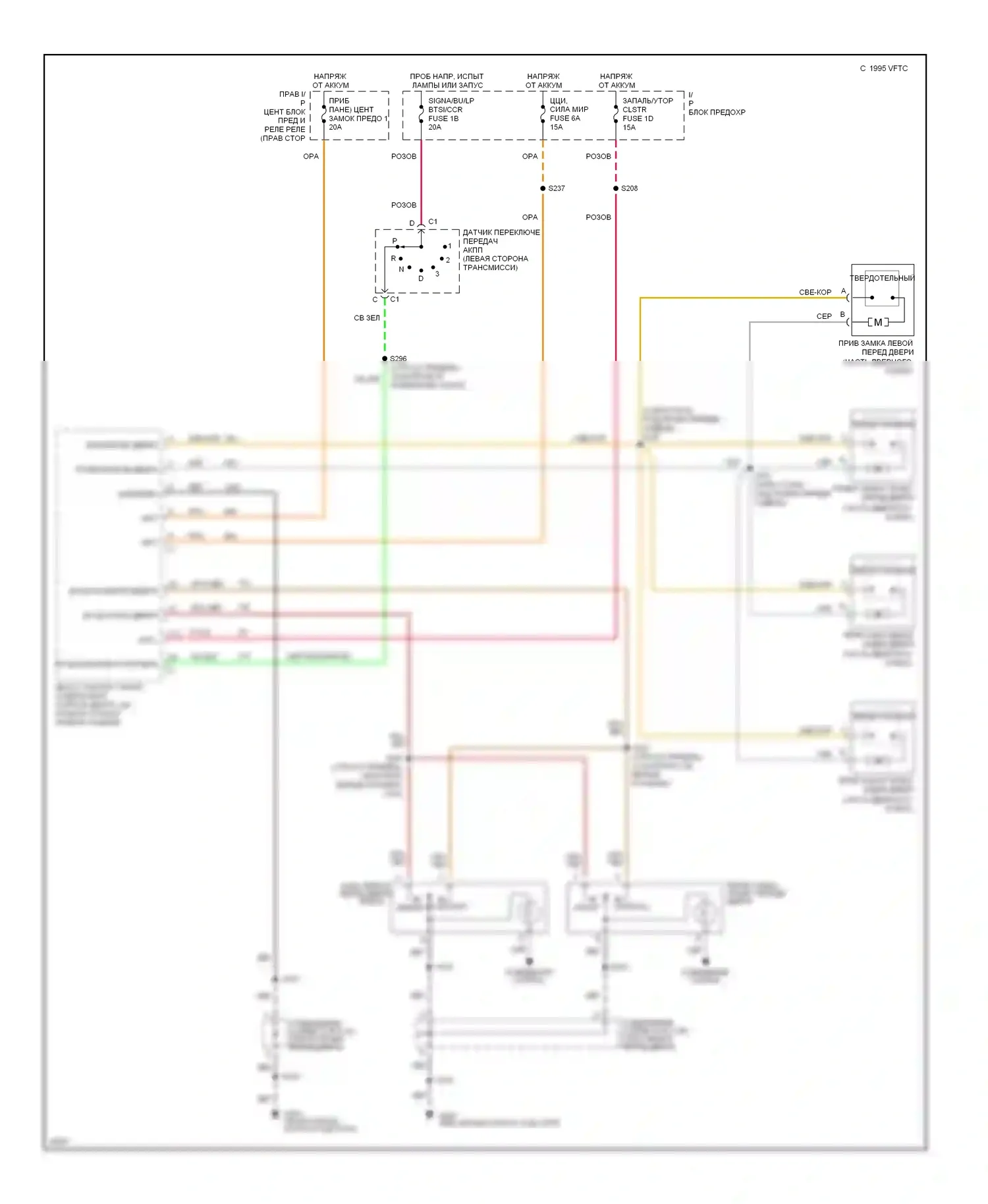 Bonneville Pontiac IX (1991-1999): Электросхема замка двери 