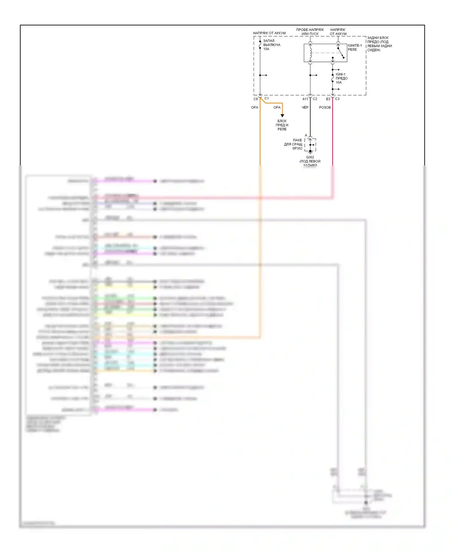 Bonneville Pontiac X (2000-2005): Электросхема блока задней интеграции 