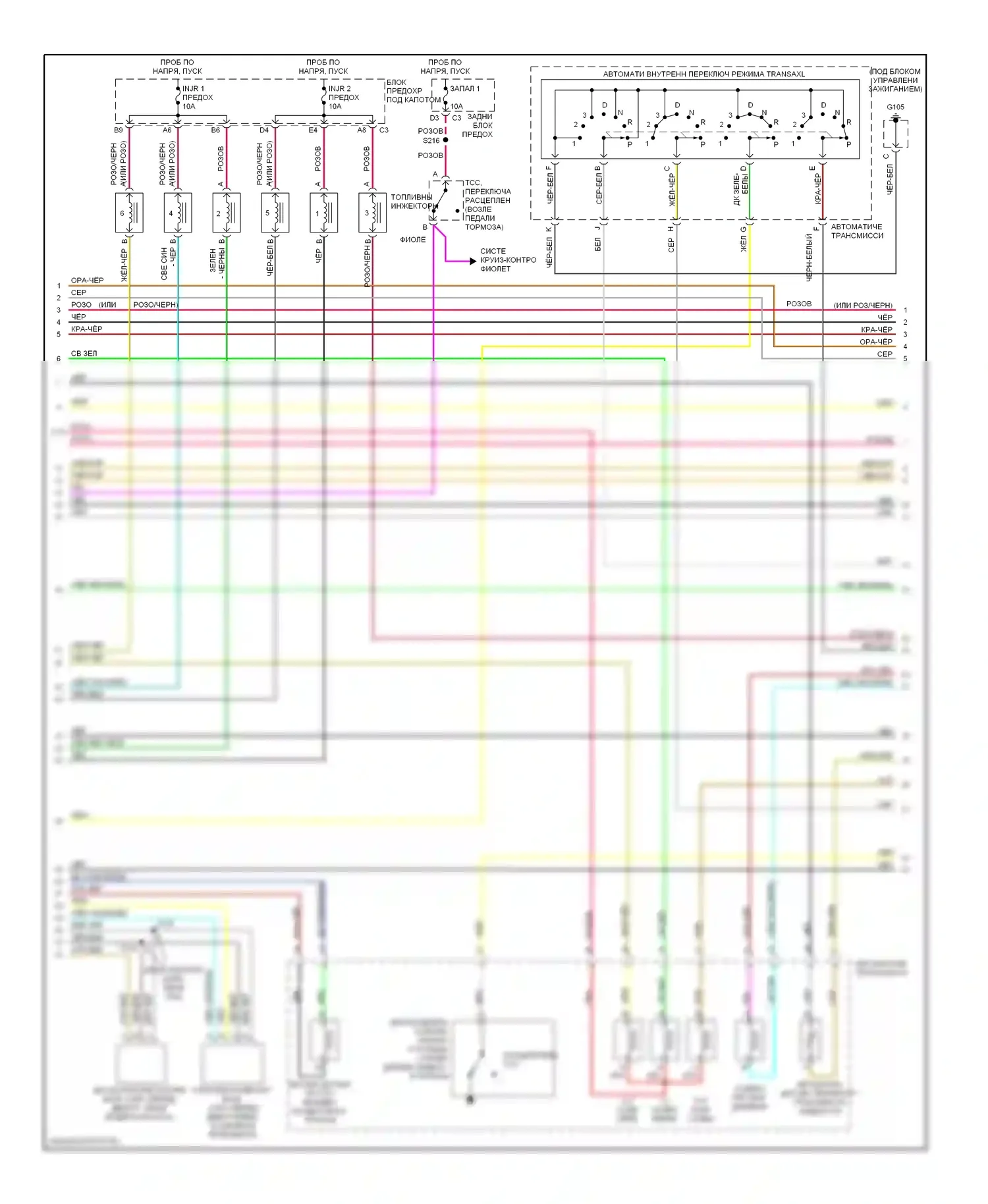 Bonneville Pontiac X (2000-2005): Электросхема двигателя 3.8l vin 1 (2 из 4) 