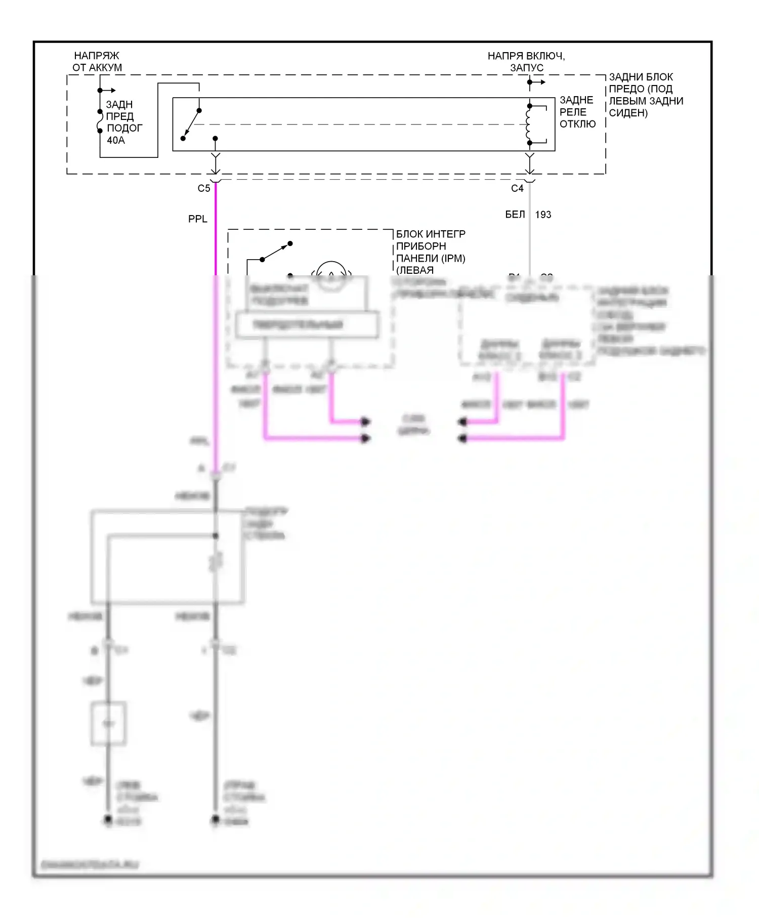 Bonneville Pontiac X (2000-2005): Размагничивает монтажную электросхему, с ручным кондиционером 