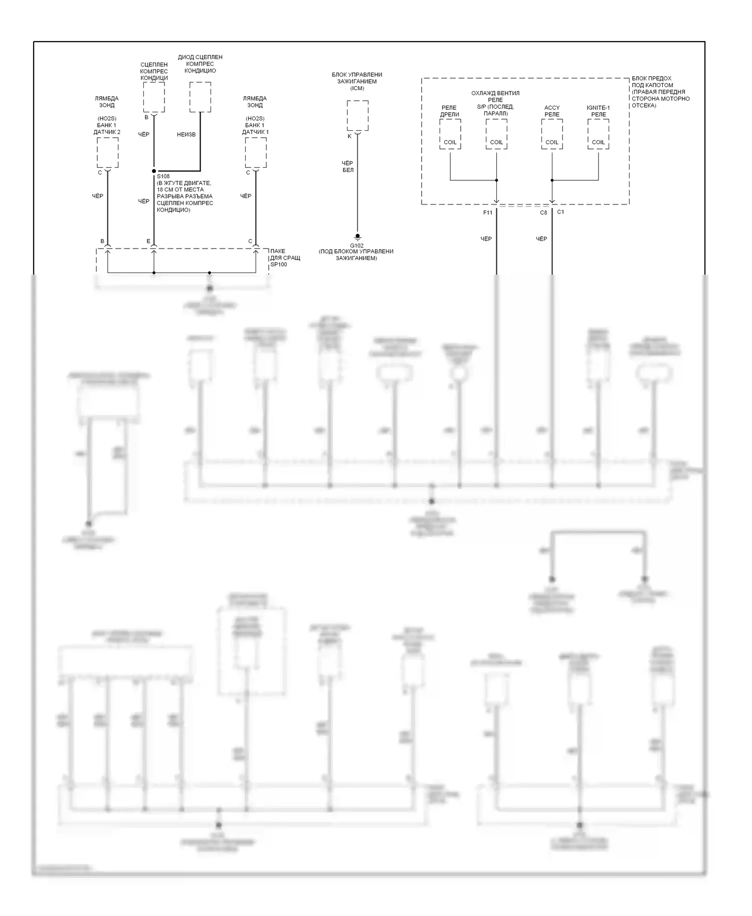 Bonneville Pontiac X (2000-2005): Электросхема точек подключения масс (1 из 5) 