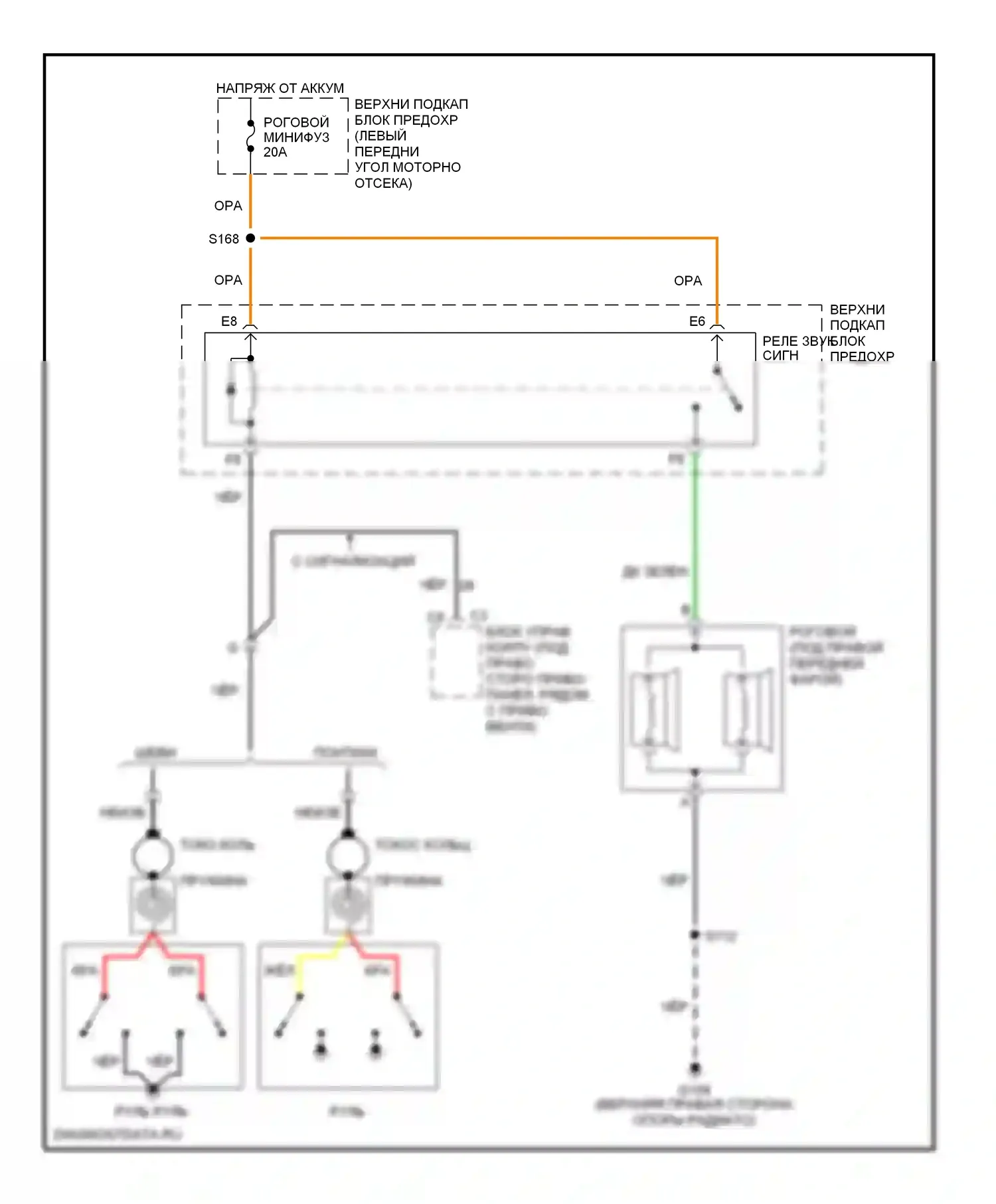 Firebird Pontiac IV (1993-2002): Электросхема клаксона 