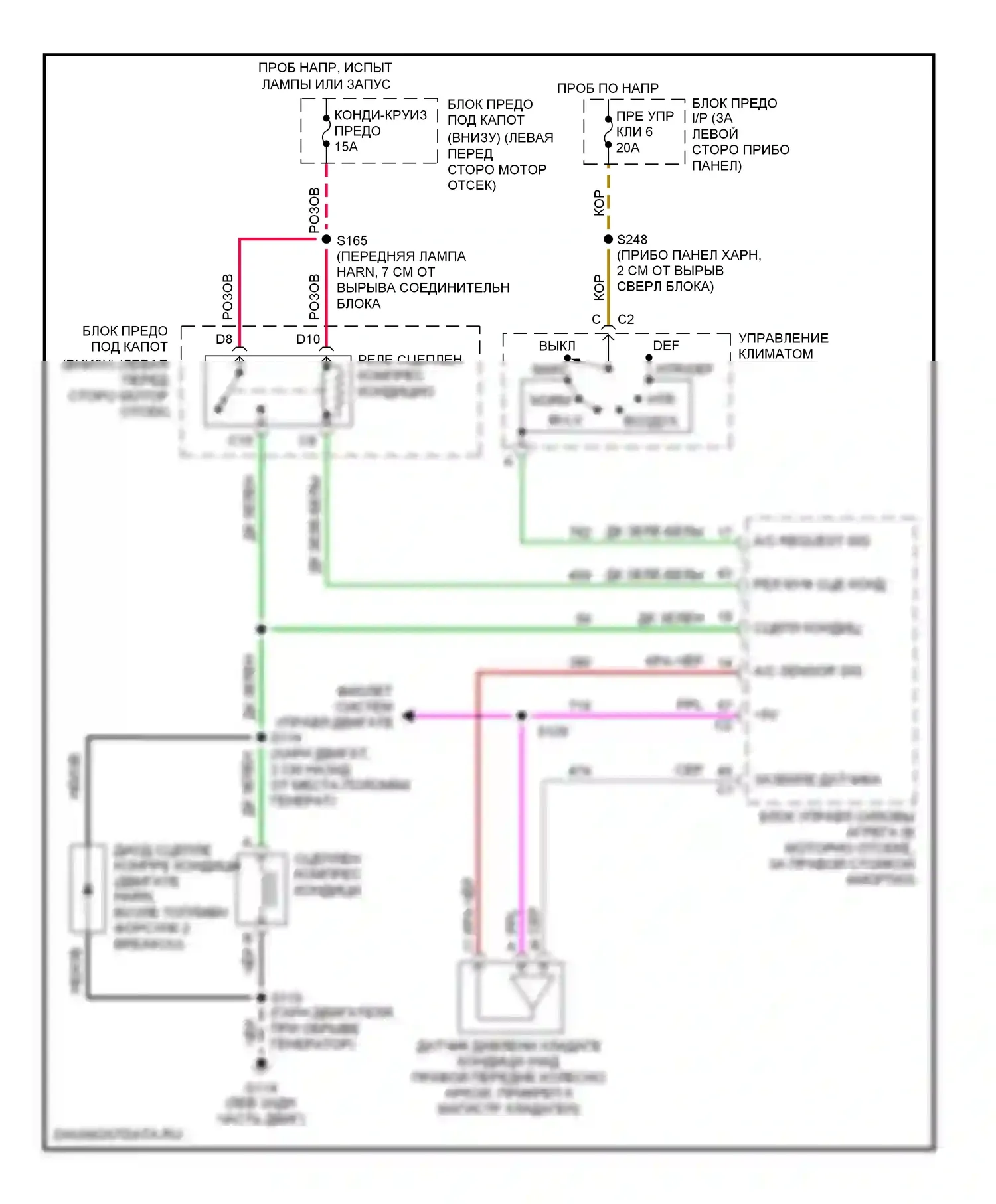 Firebird Pontiac IV (1993-2002): 5,7л vin g, электросхема компрессора 