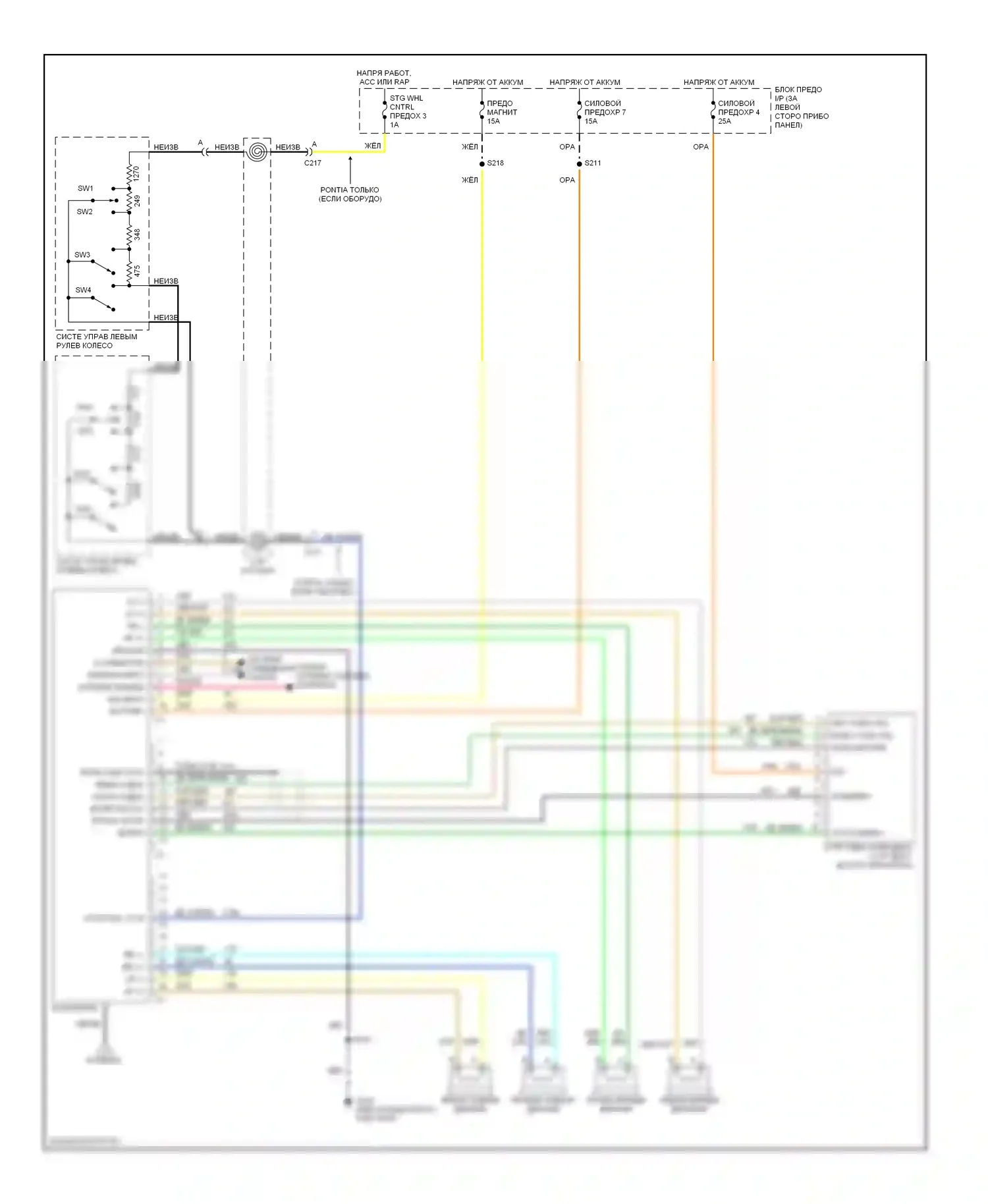 Firebird Pontiac IV (1993-2002): Электросхемы радиосвязи, без усилителя 