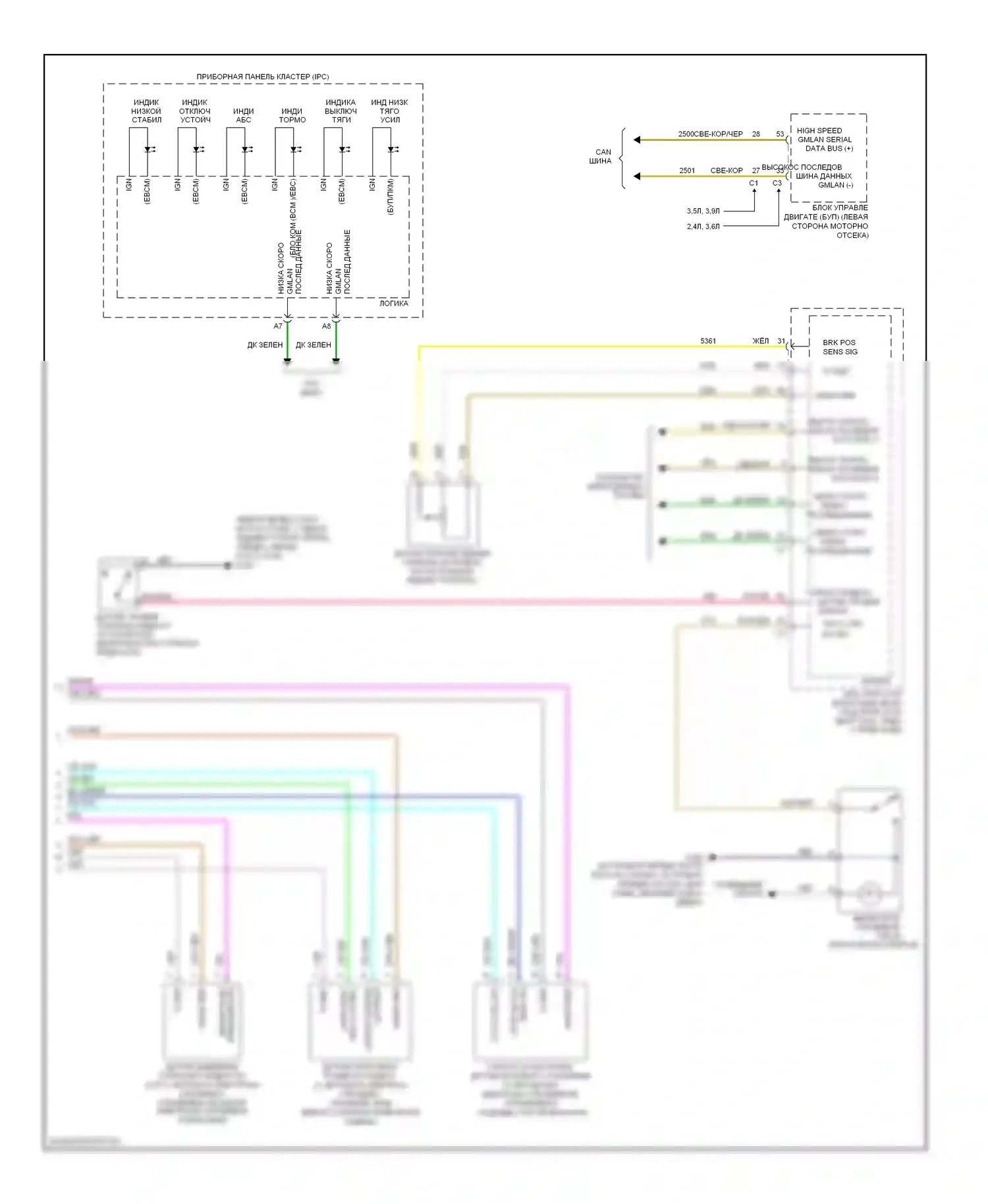G6 Pontiac I (2004-2009): Антиблокировочная система abs электросхема (2 из 2) 