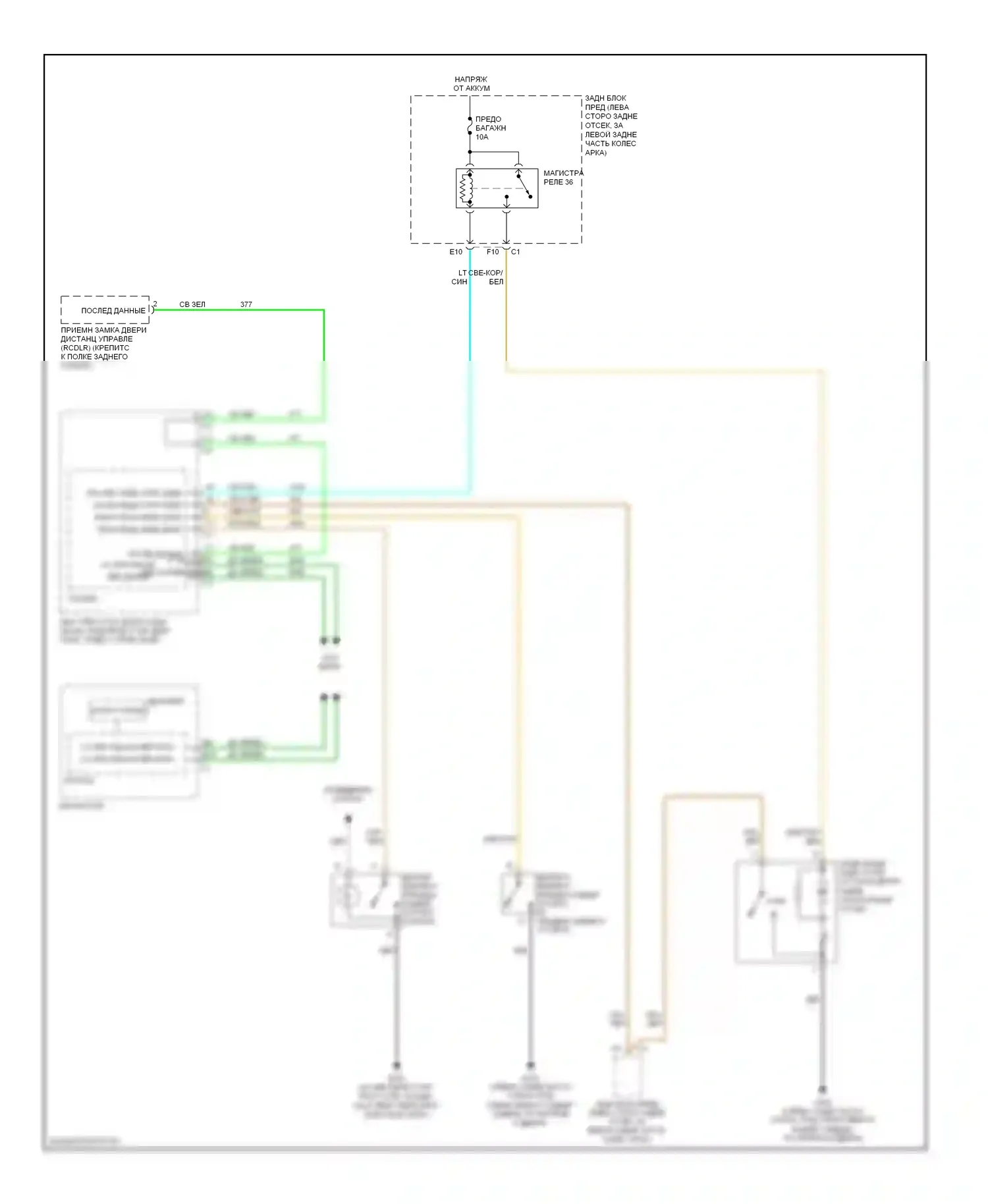 G6 Pontiac I (2004-2009): Электросхема разъединения багажника 