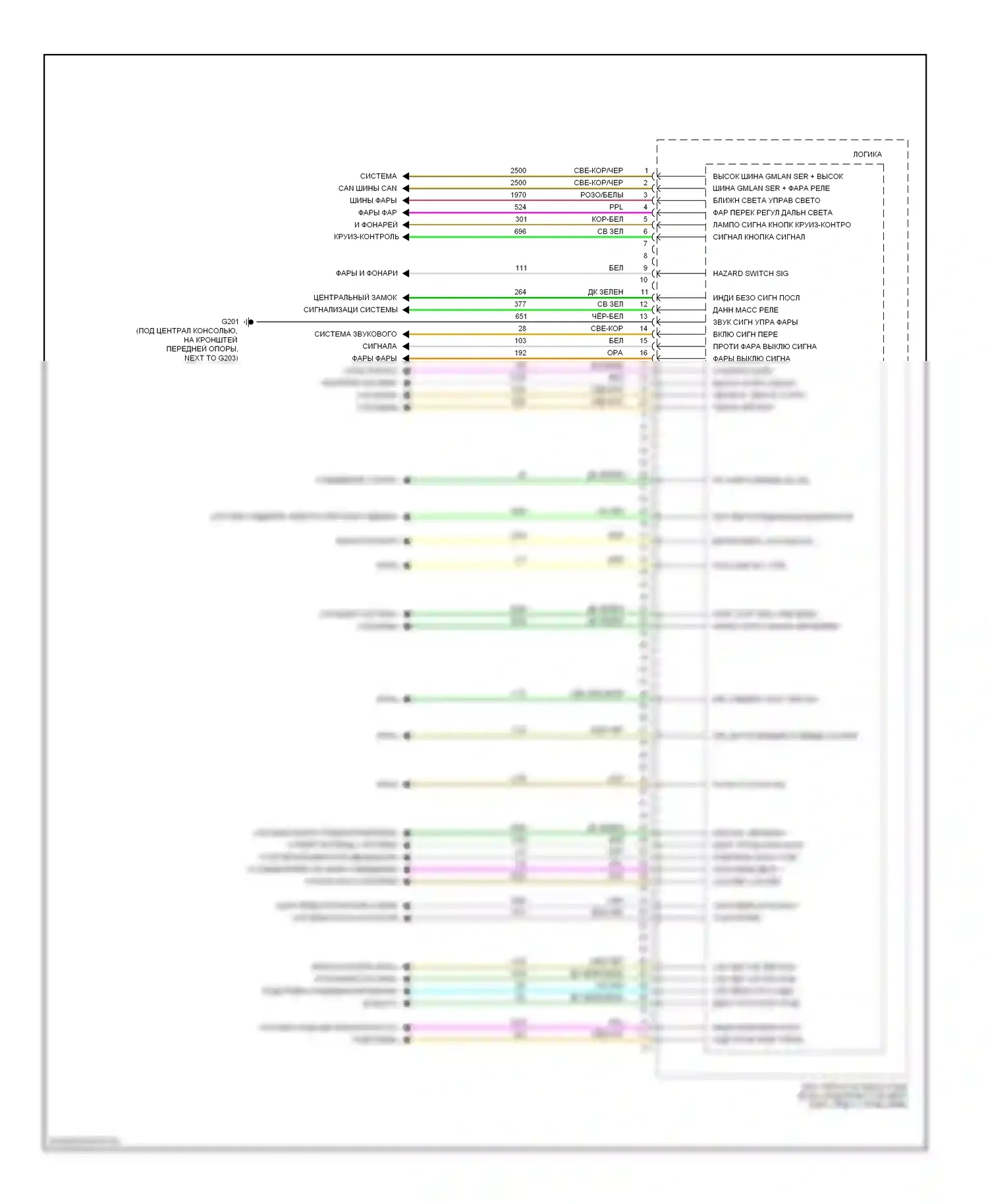 G6 Pontiac I (2004-2009): Электросхема блоков управления кузовом (4 из 4) 