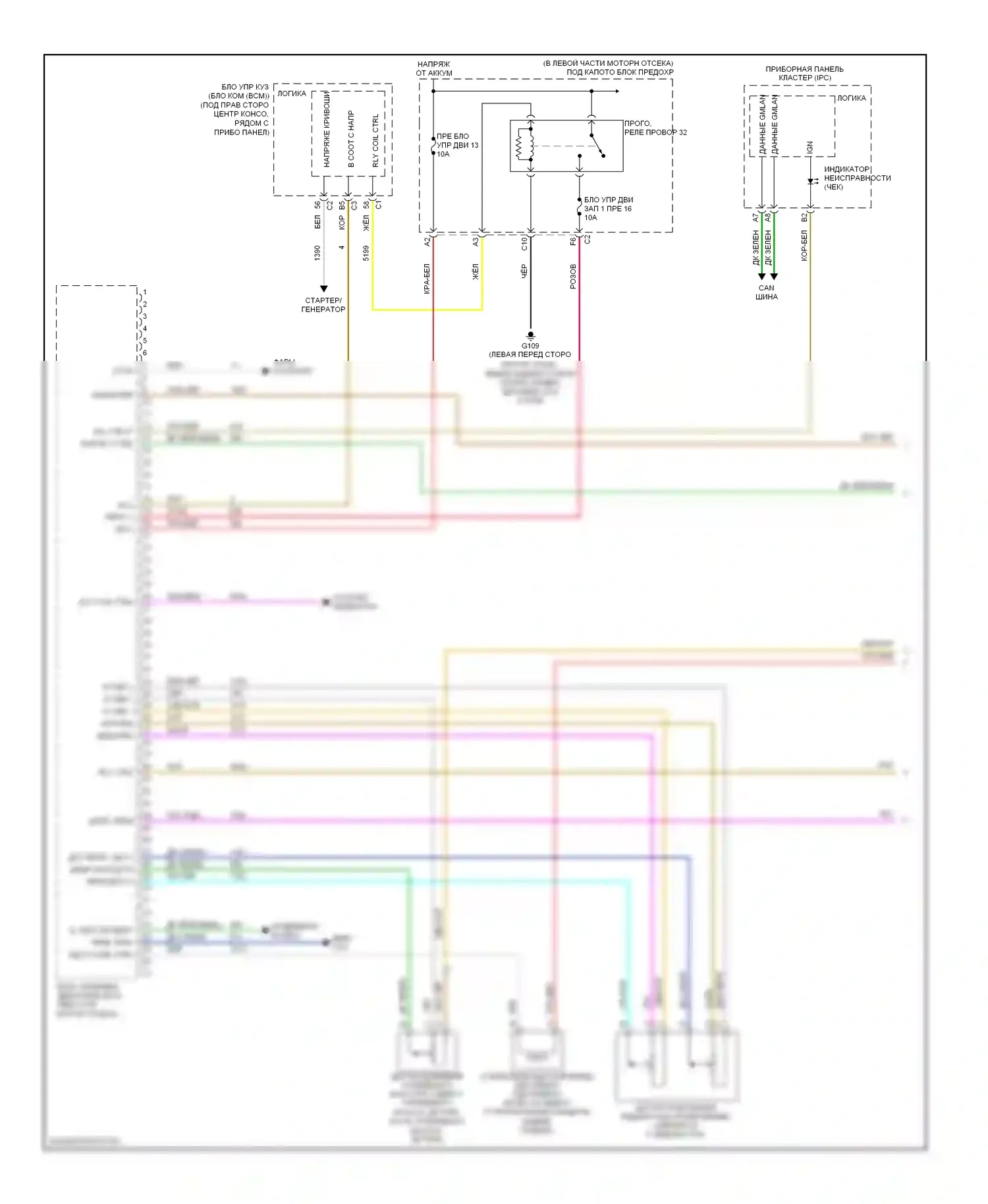 G6 Pontiac I (2004-2009): Электросхема двигателя 2.4l vin b (1 из 4) 