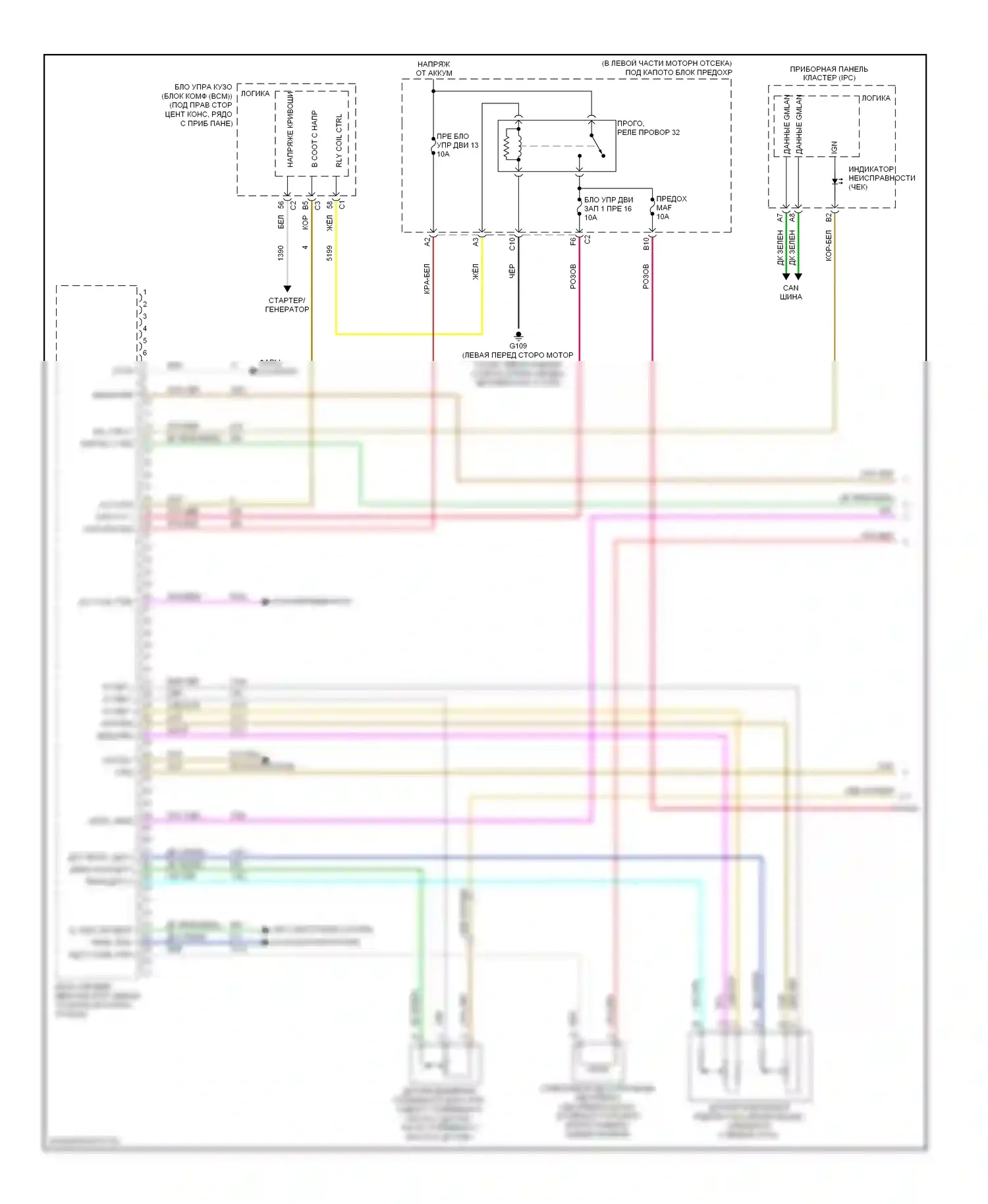 G6 Pontiac I (2004-2009): Электросхема двигателя 3.6l vin 7 (1 из 6) 