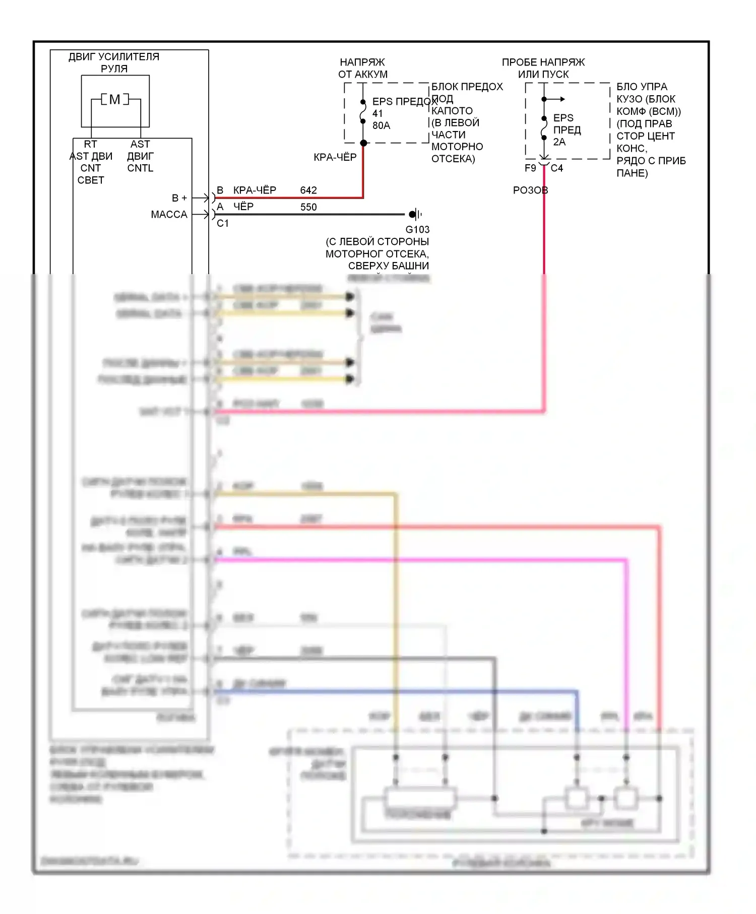 G6 Pontiac I (2004-2009): Электросхема электроусилителя руля 