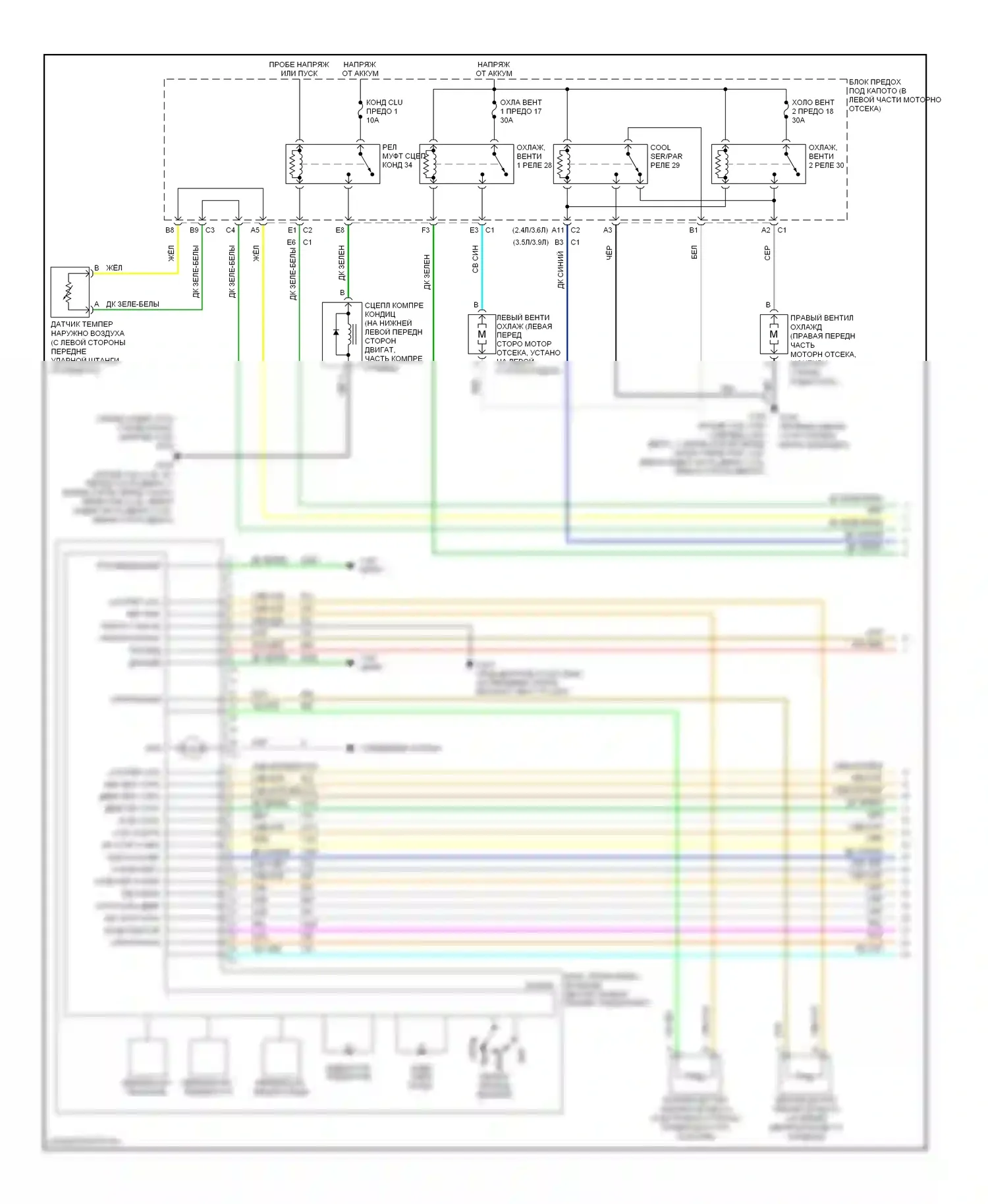 G6 Pontiac I (2004-2009): Электросхема климат контроля (1 из 2) 
