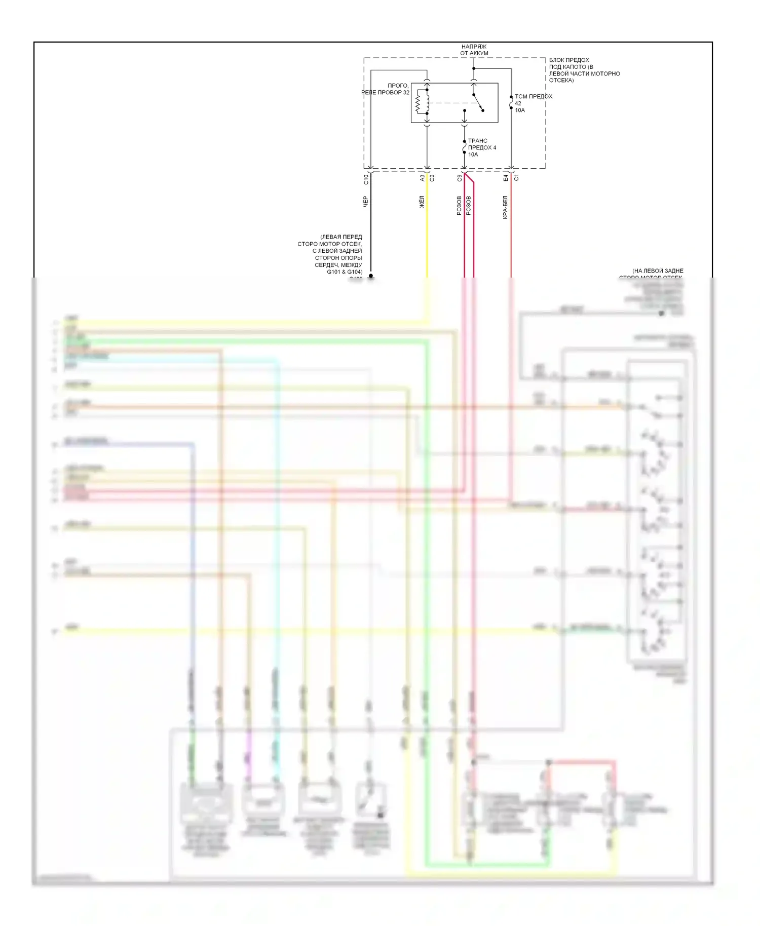 G6 Pontiac I (2004-2009): 3,9л vin 1, электросхема автоматической коробки передач (2 из 2) 