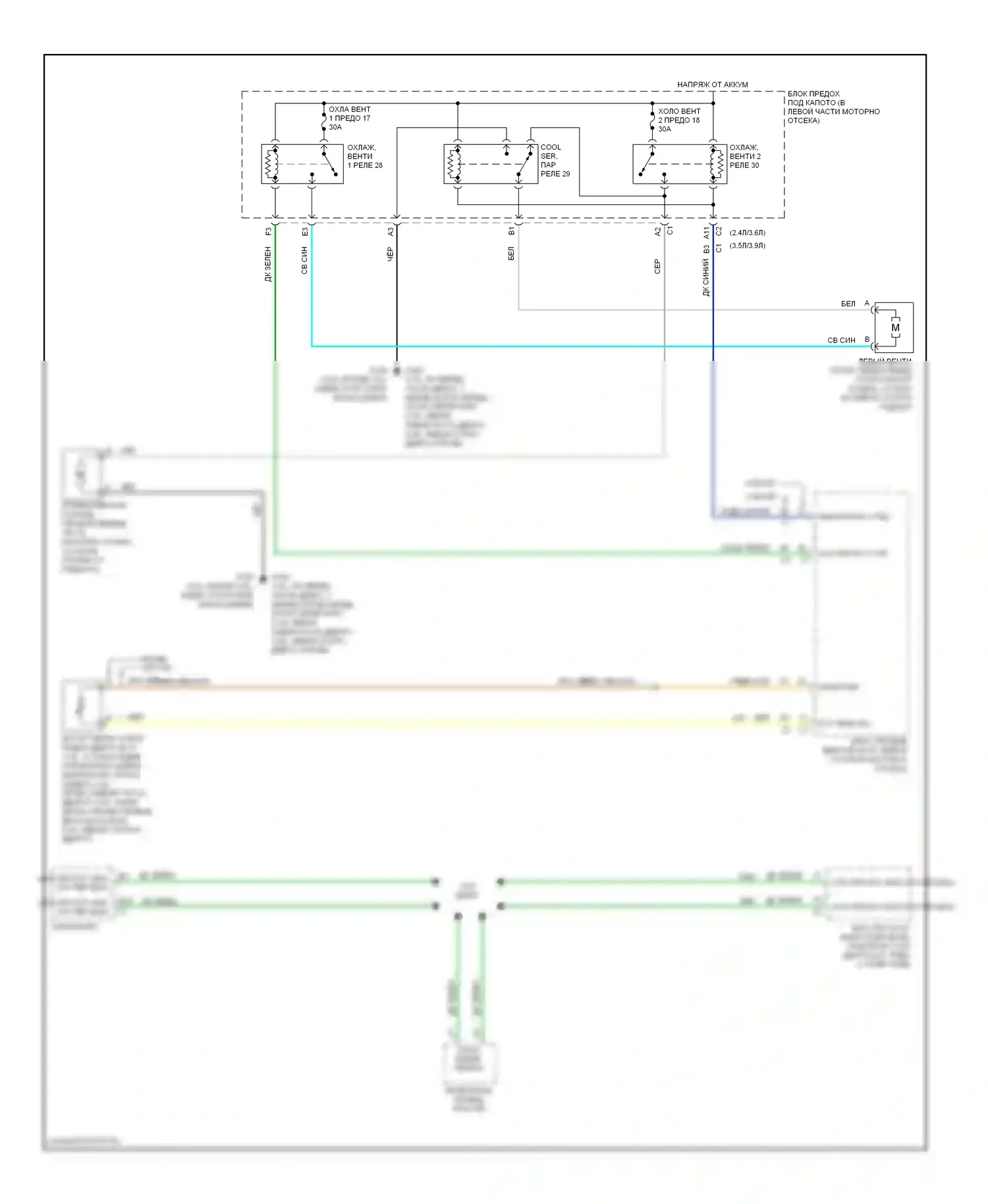G6 Pontiac I (2004-2009): Электросхема вентилятора охлаждения 