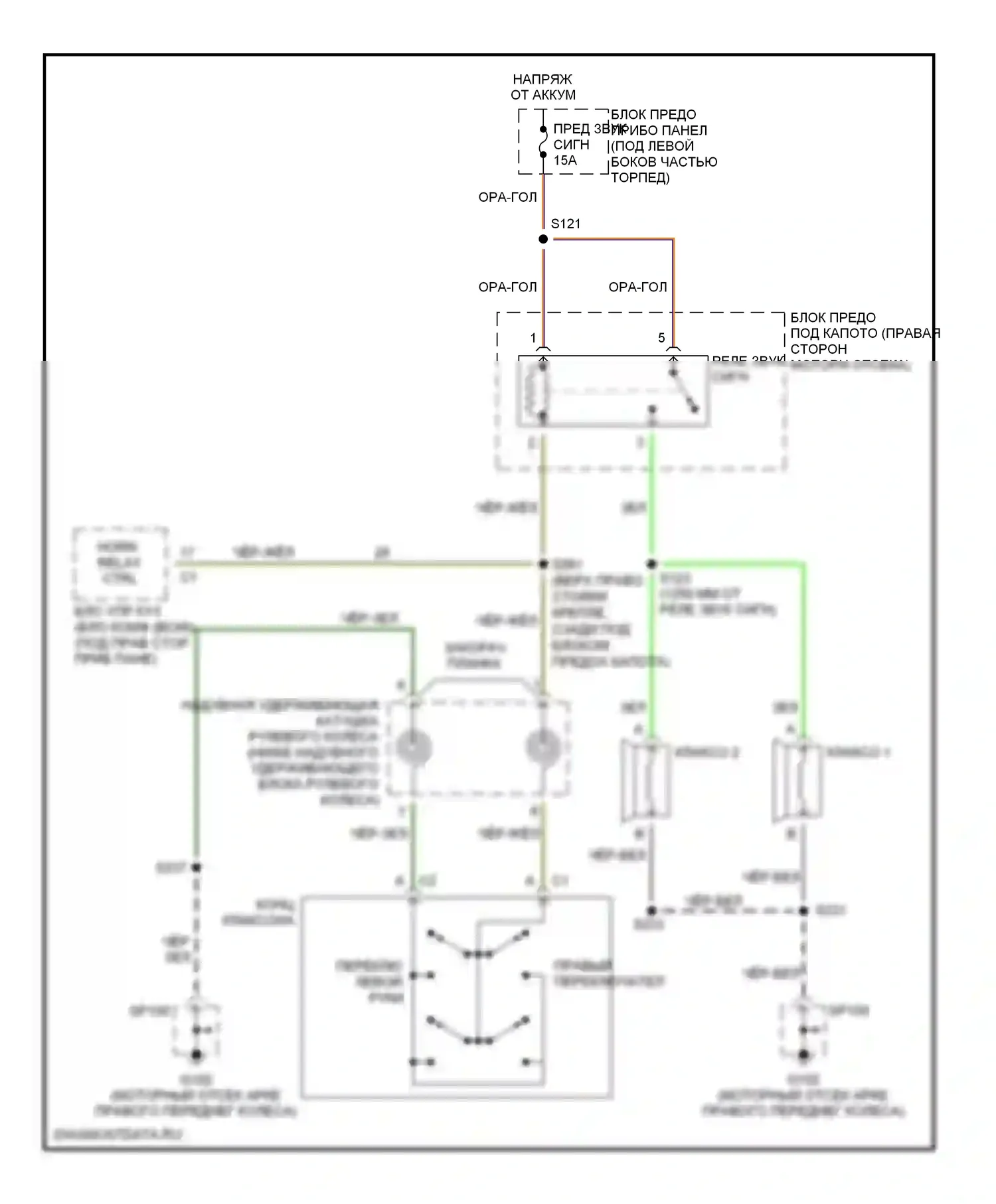 GTO Pontiac IV (2004-2006): Электросхема клаксона 