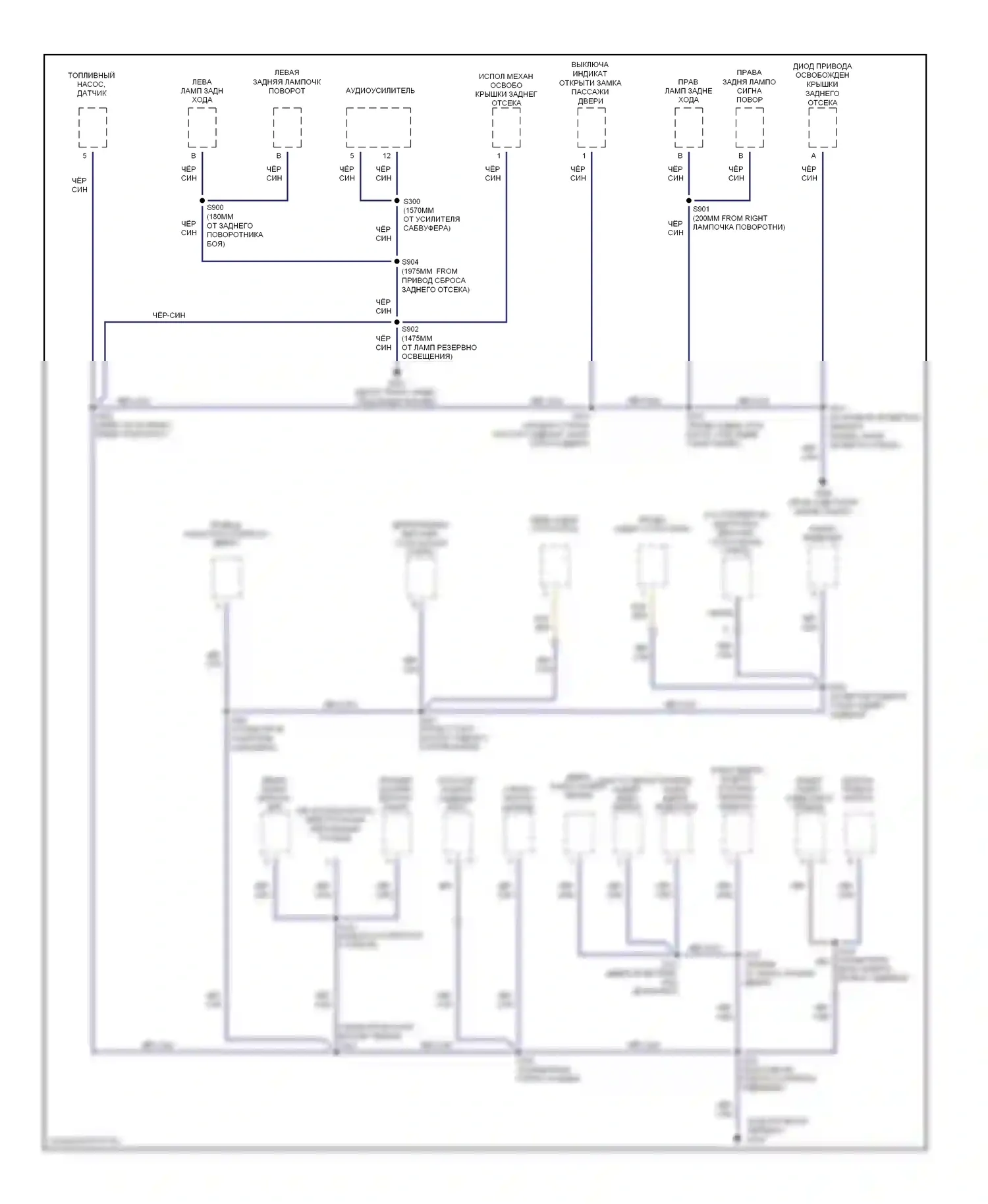 GTO Pontiac IV (2004-2006): Электросхема точек подключения масс (3 из 3) 