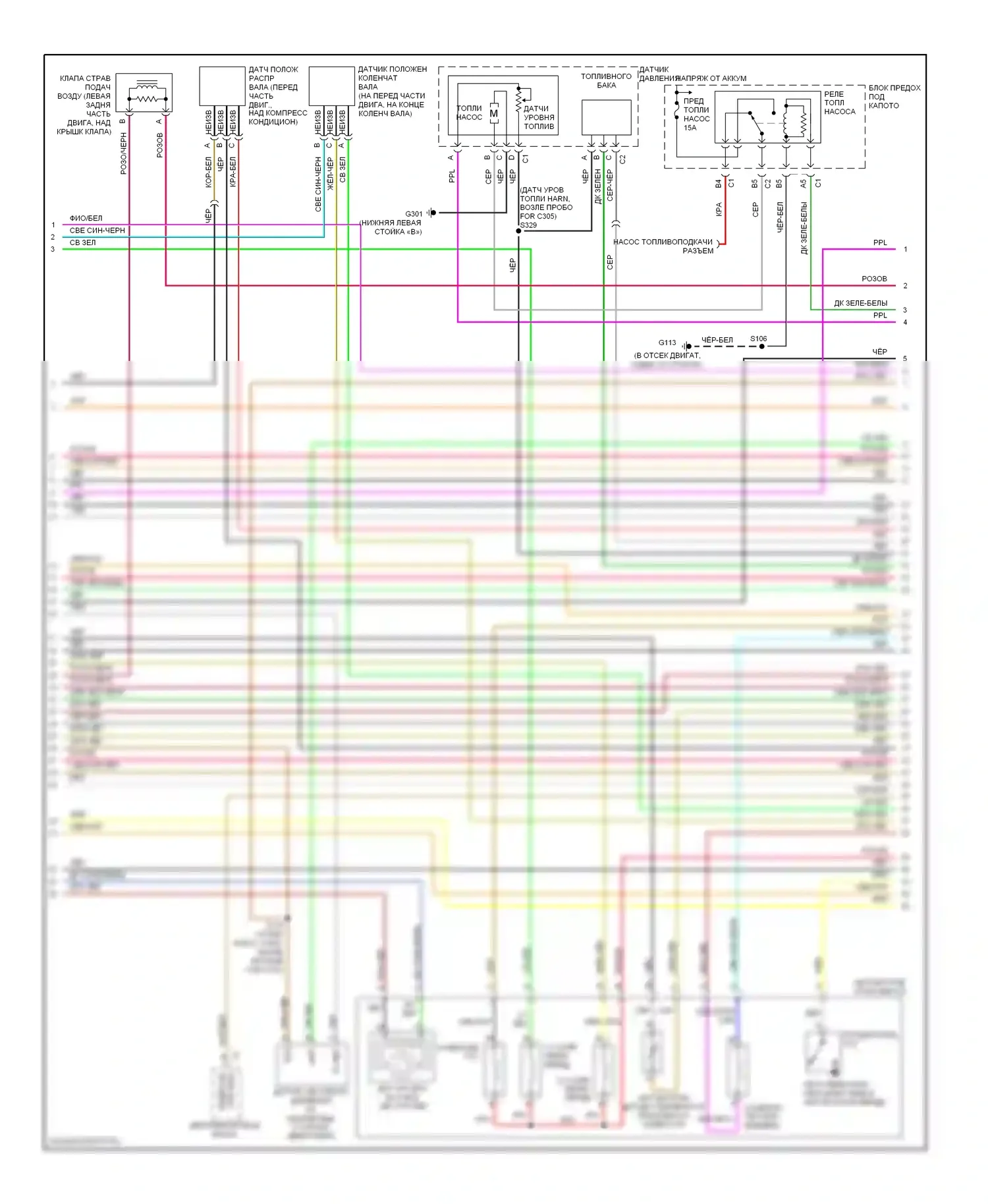 Montana Pontiac I (1997-2005): Электросхема двигателя 3.4l vin e (2 из 4) 